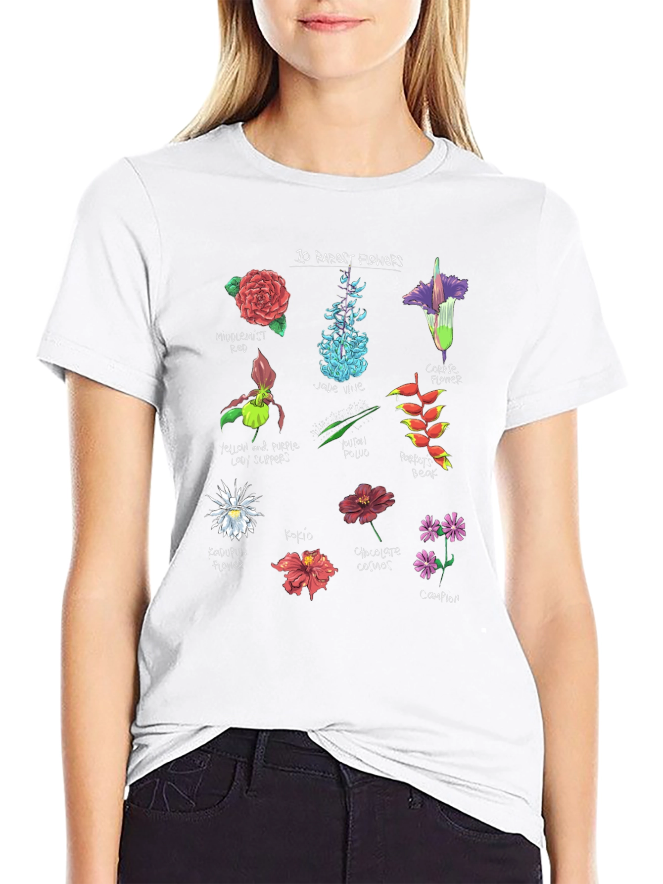 10 Rarest Flowers T-Shirt Botanical Graphic Tee