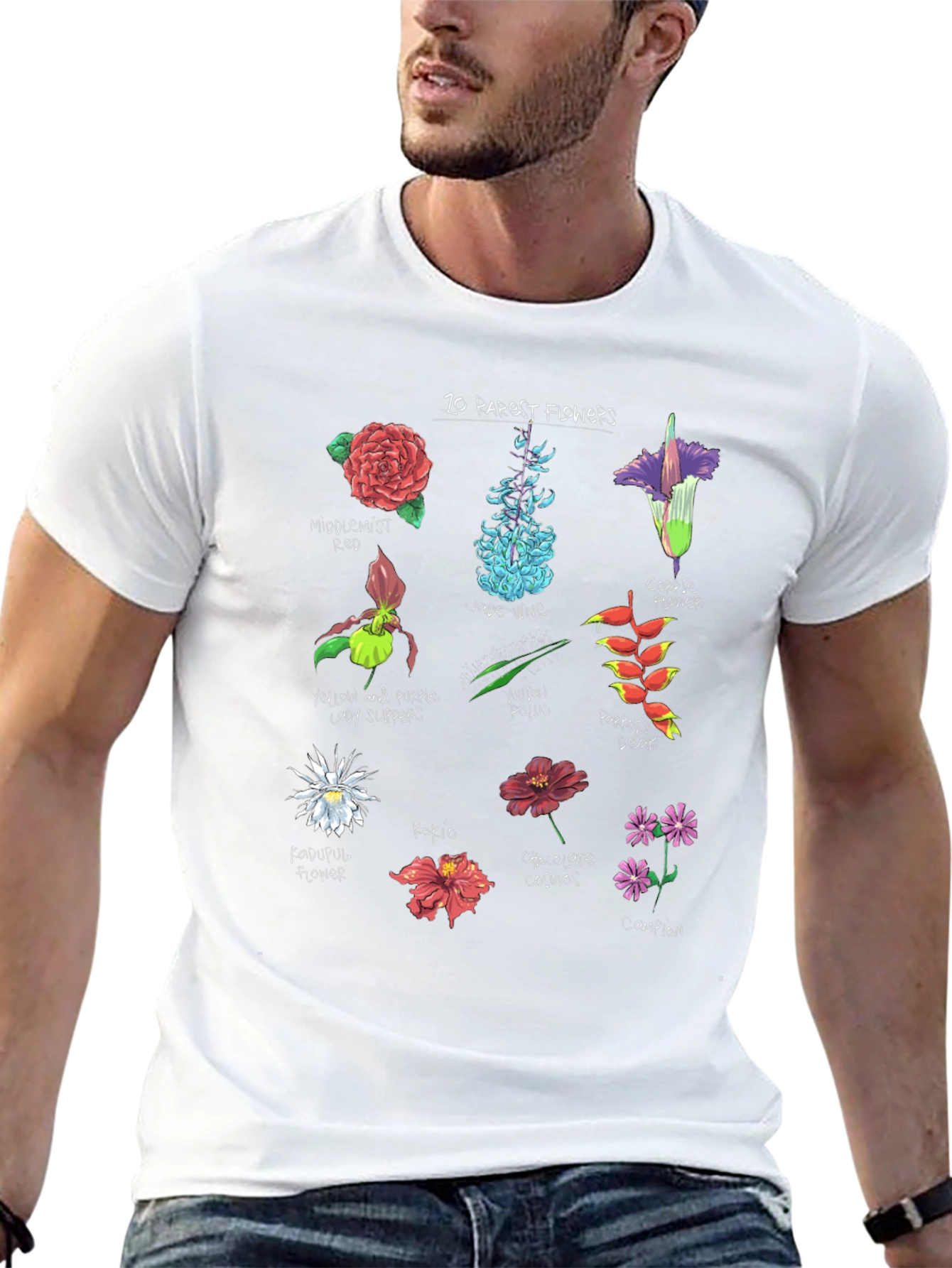 10 Rarest Flowers T-Shirt Botanical Graphic Tee