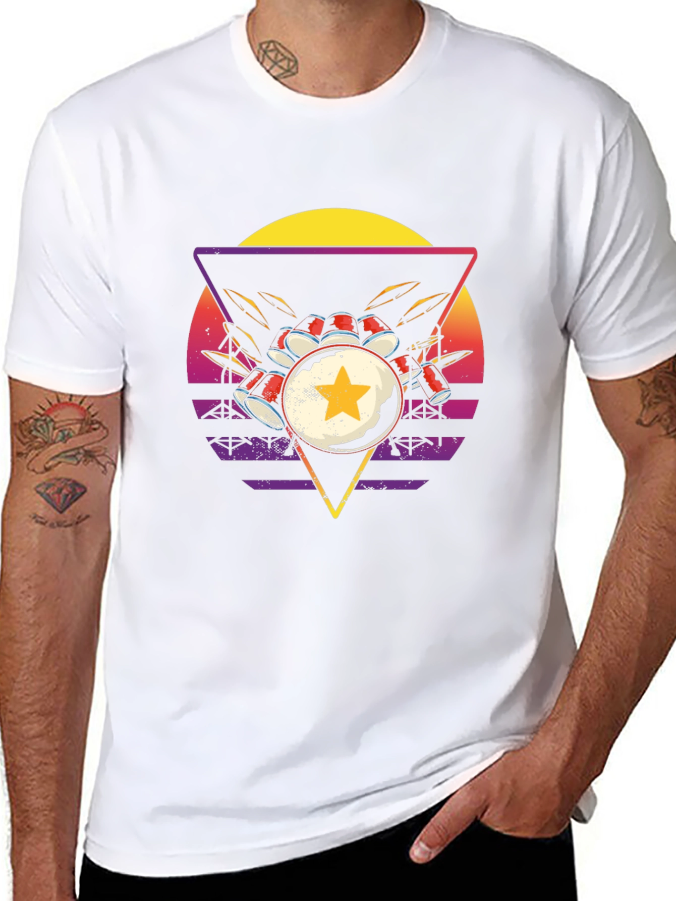 Retro Drum Kit Graphic Tee