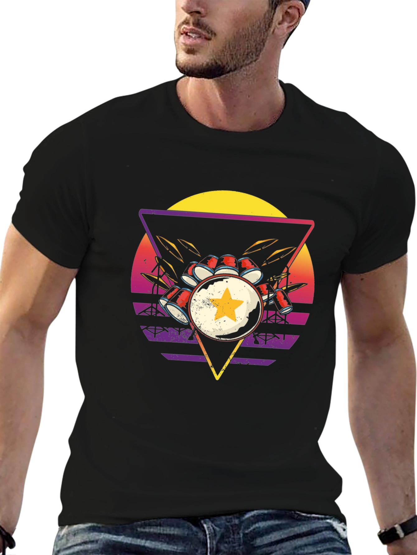 Retro Drum Kit Graphic Tee