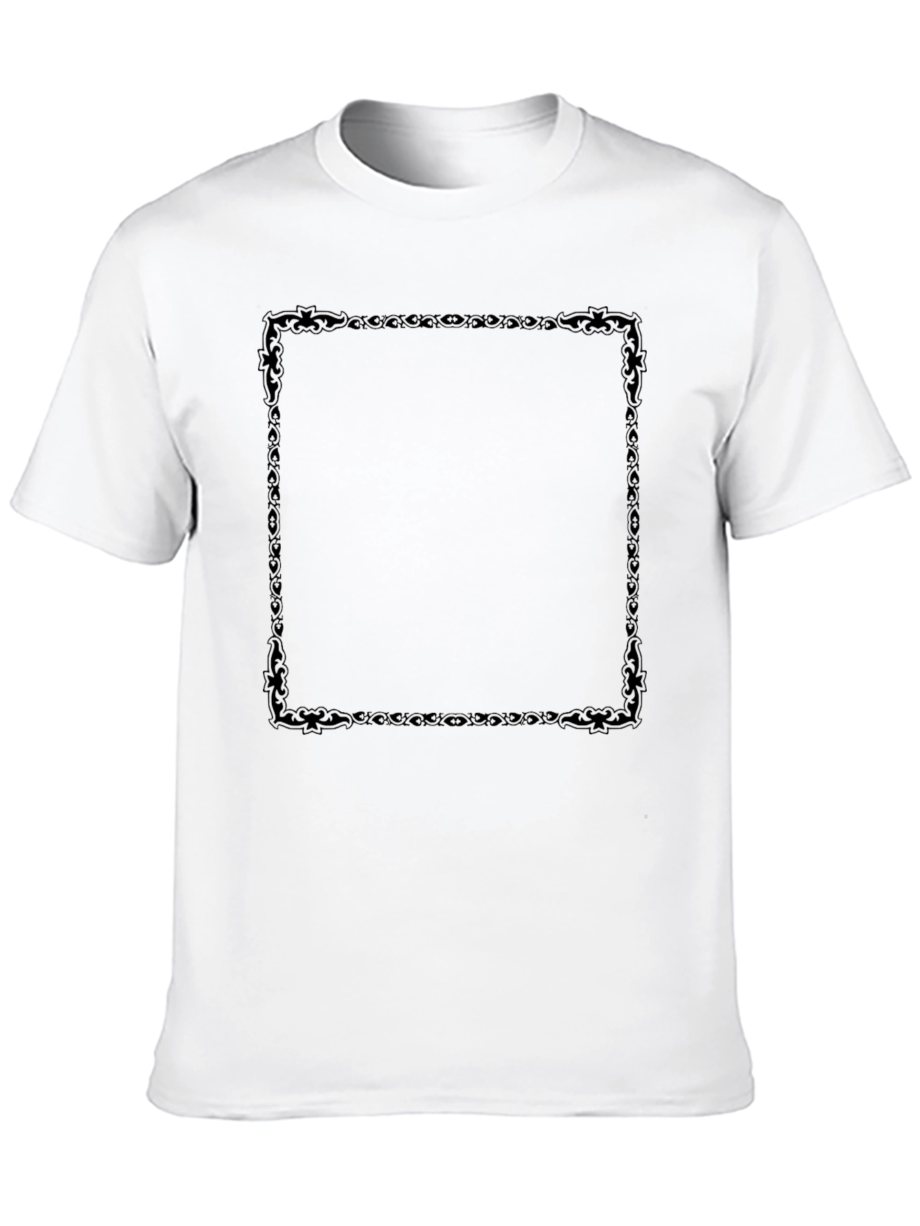Black T-Shirt with Decorative Square Design
