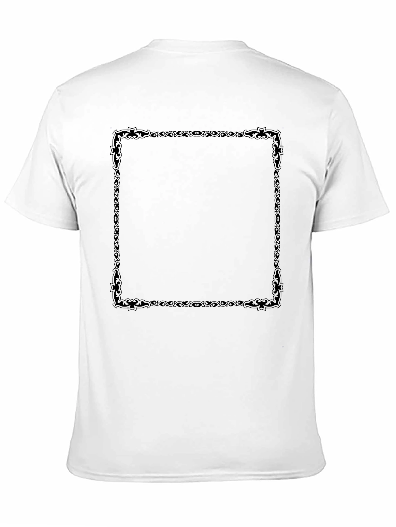 Black T-Shirt with Decorative Square Design