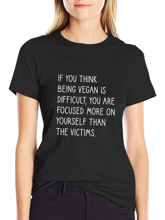 Vegan Slogan T-Shirt - Focus on the Victims