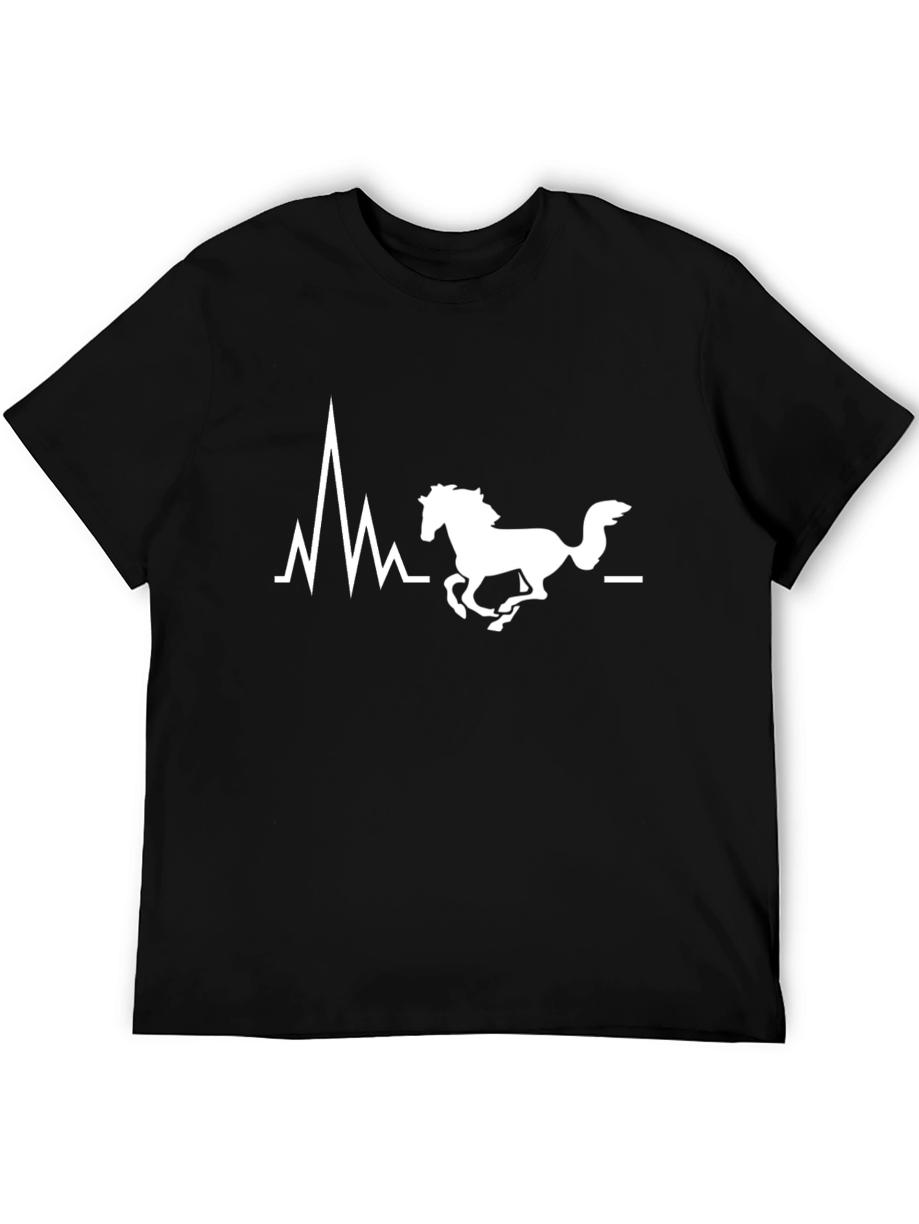 Horse Heartbeat T-Shirt - Black