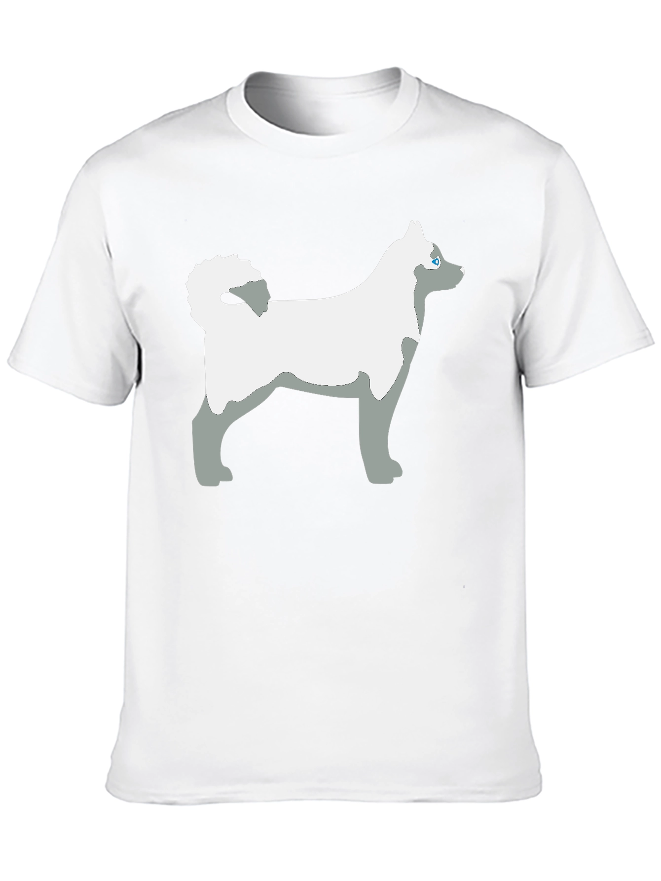 Husky Dog Graphic Tee - Black Cotton Casual T-Shirt