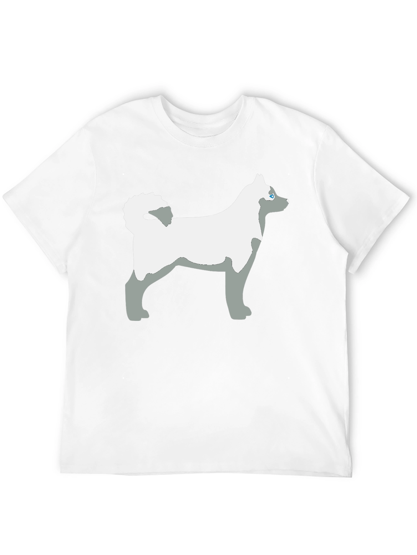 Husky Dog Graphic Tee - Black Cotton Casual T-Shirt