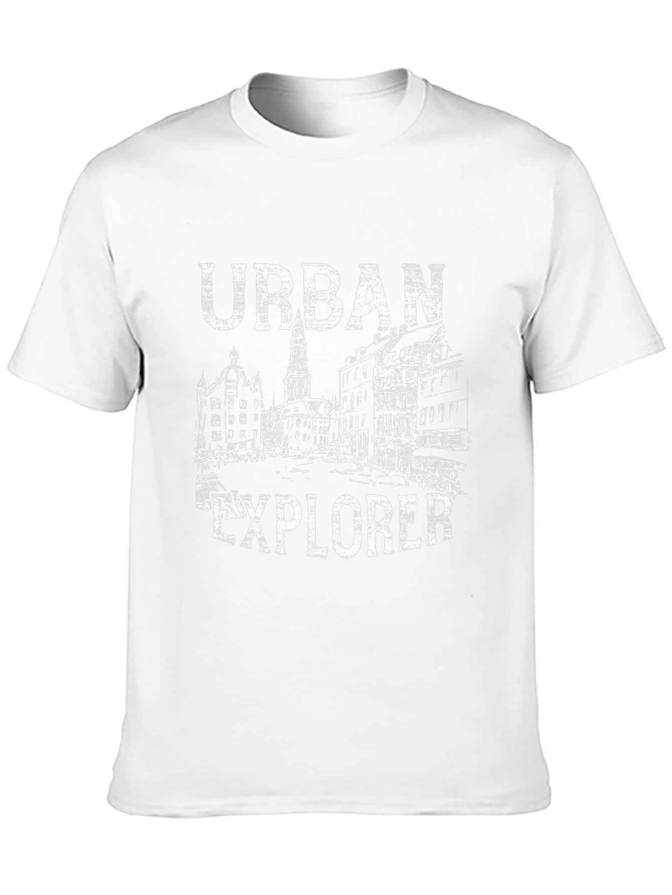 Urban Explorer Graphic Tee - Black Cotton T-Shirt