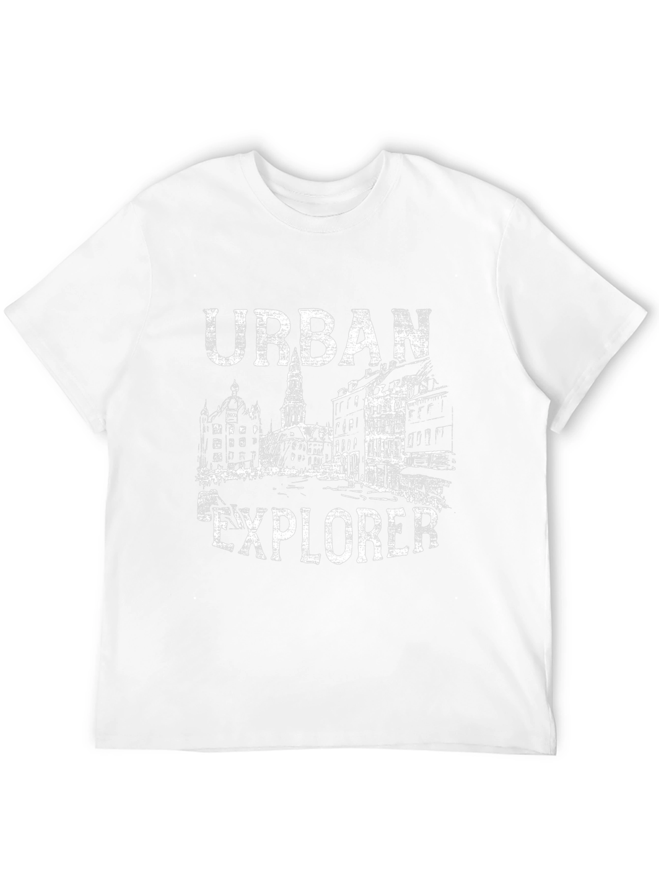 Urban Explorer Graphic Tee - Black Cotton T-Shirt