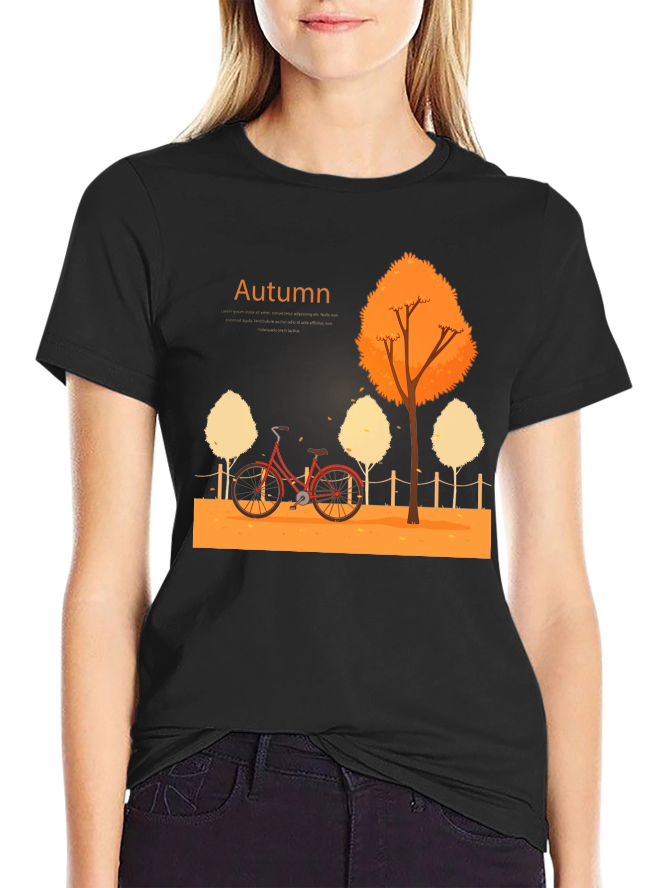 Autumn Bicycle T-Shirt - Nature Inspired Design