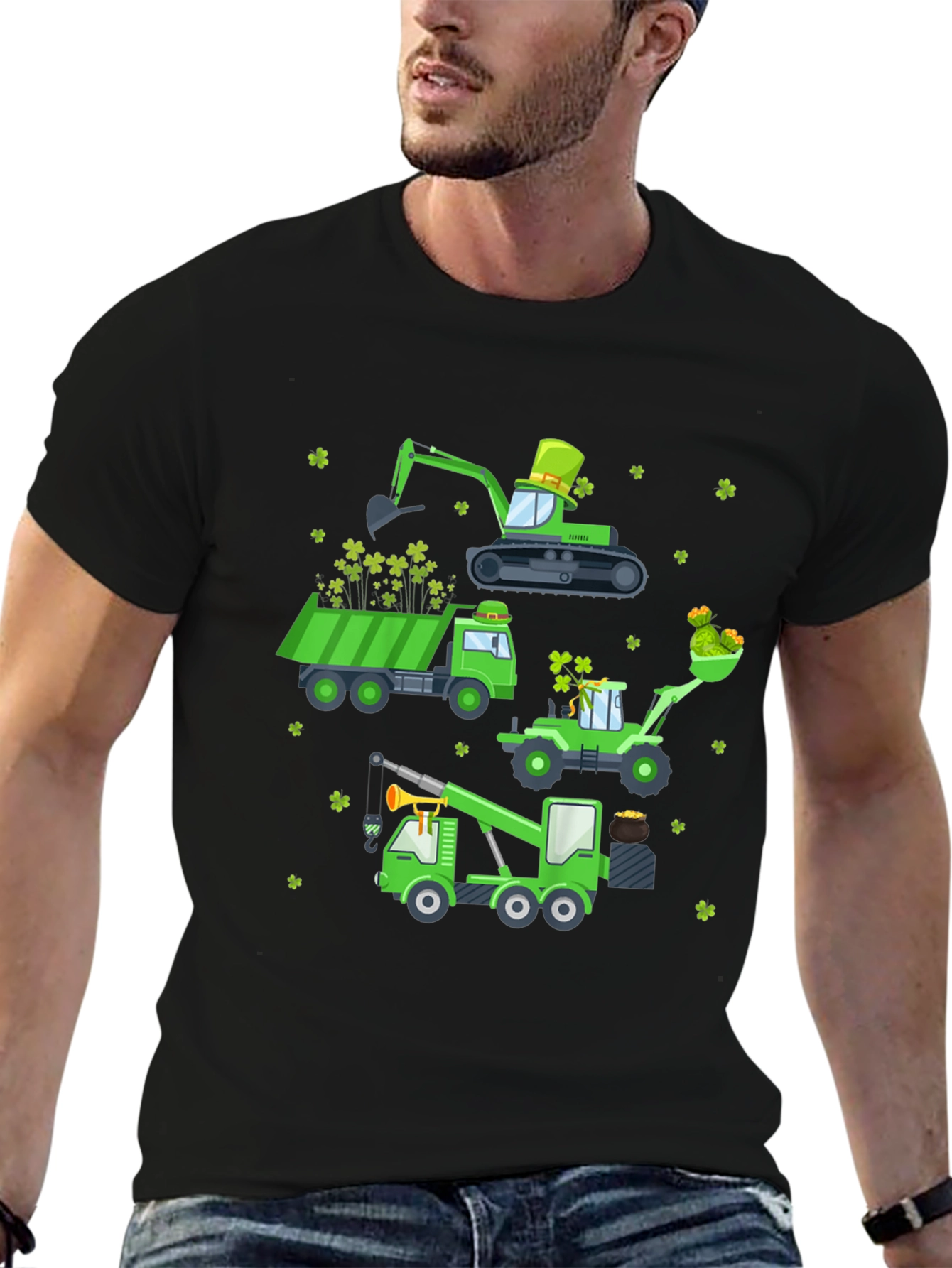 St. Patricks Day Construction Vehicle T-Shirt
