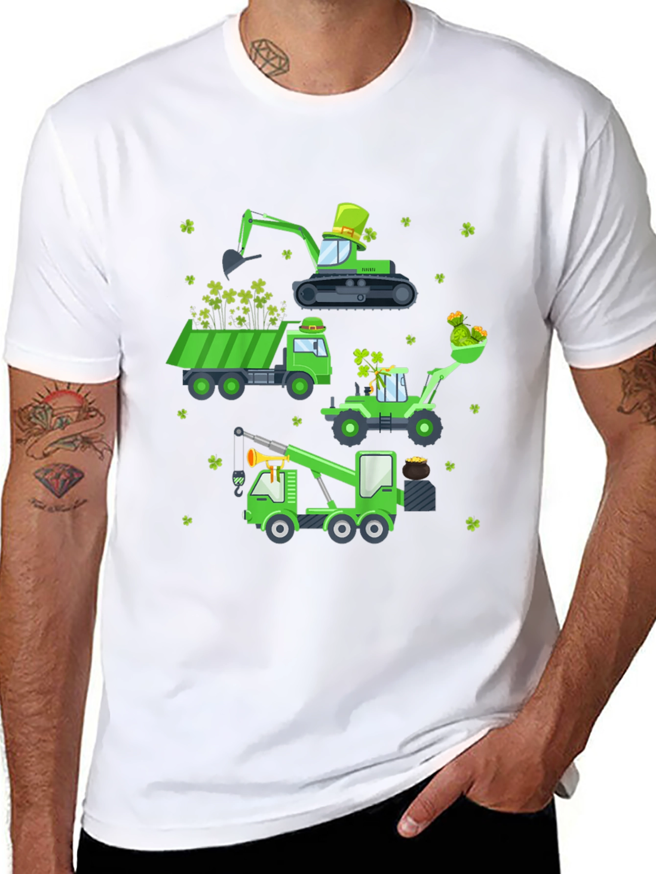 St. Patricks Day Construction Vehicle T-Shirt