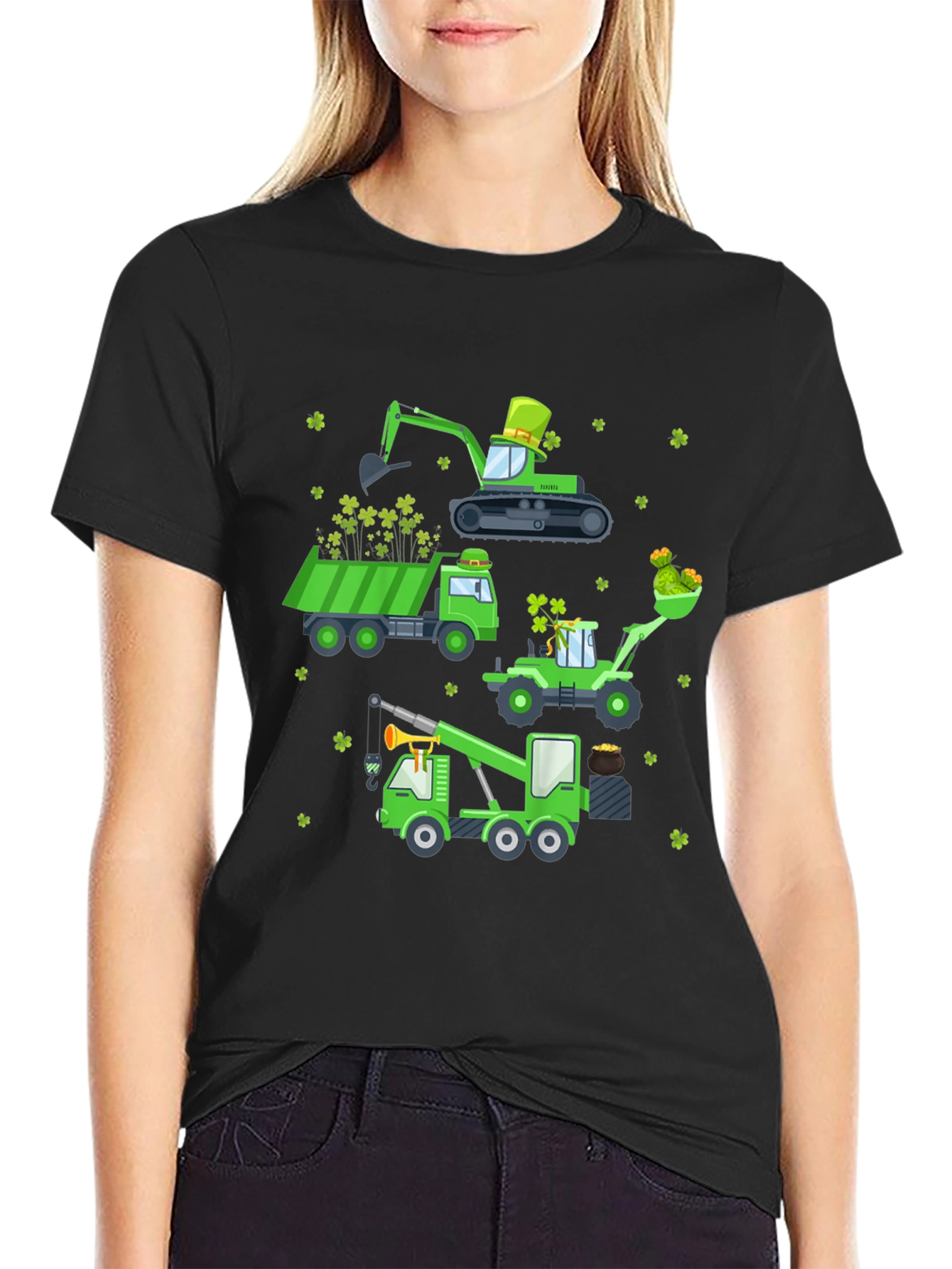 St. Patricks Day Construction Vehicle T-Shirt
