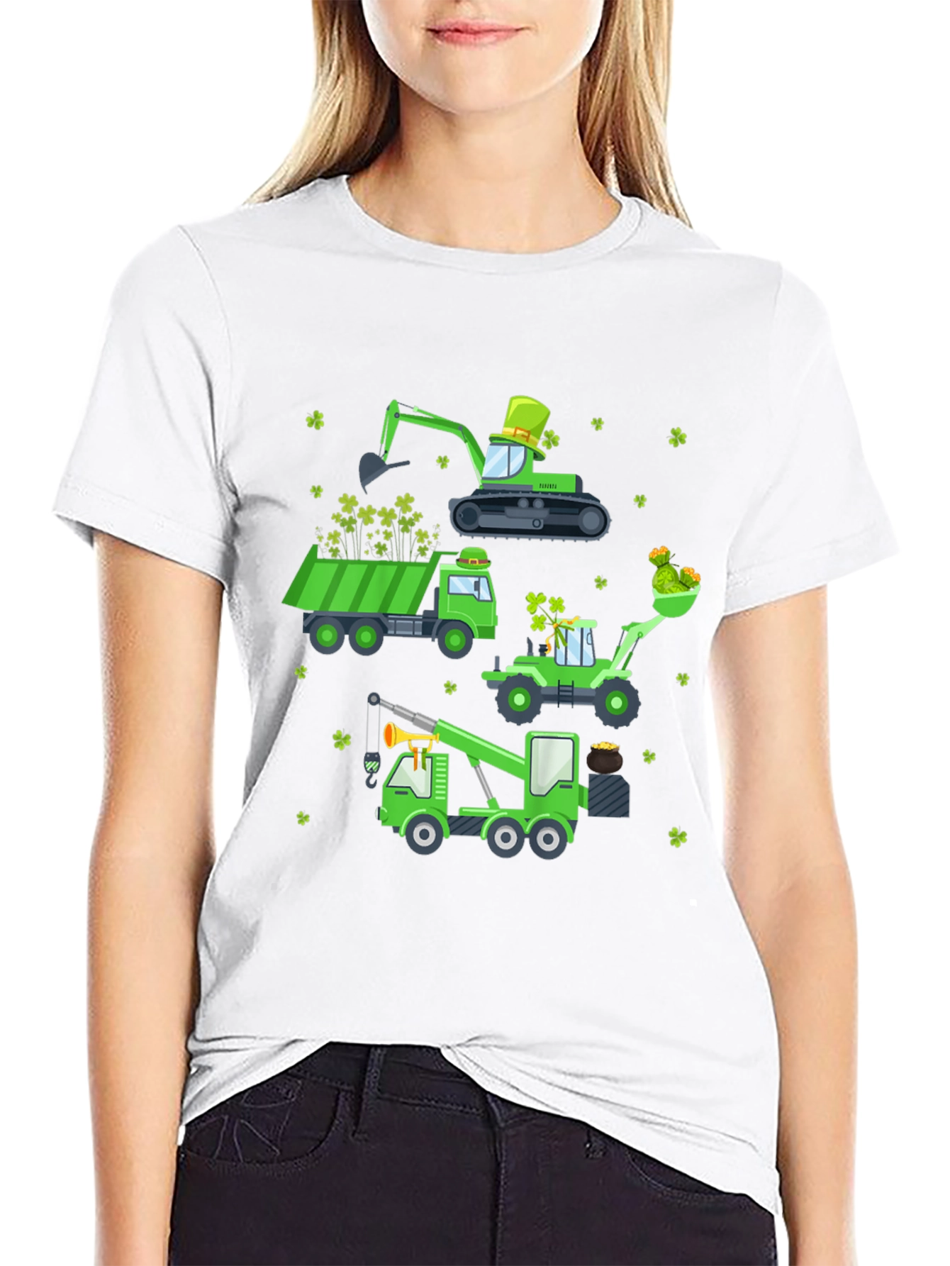 St. Patricks Day Construction Vehicle T-Shirt