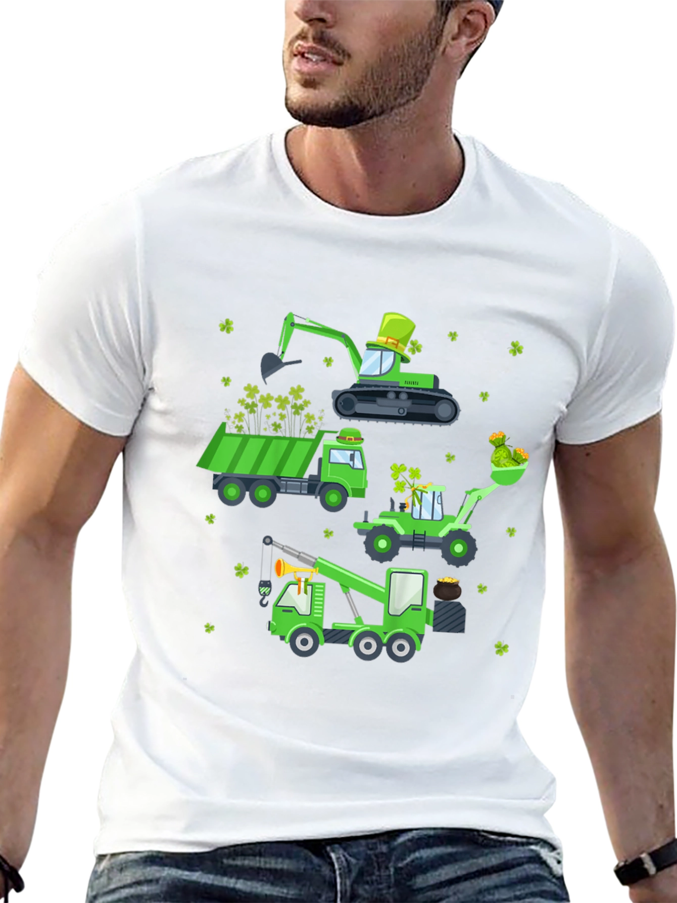 St. Patricks Day Construction Vehicle T-Shirt