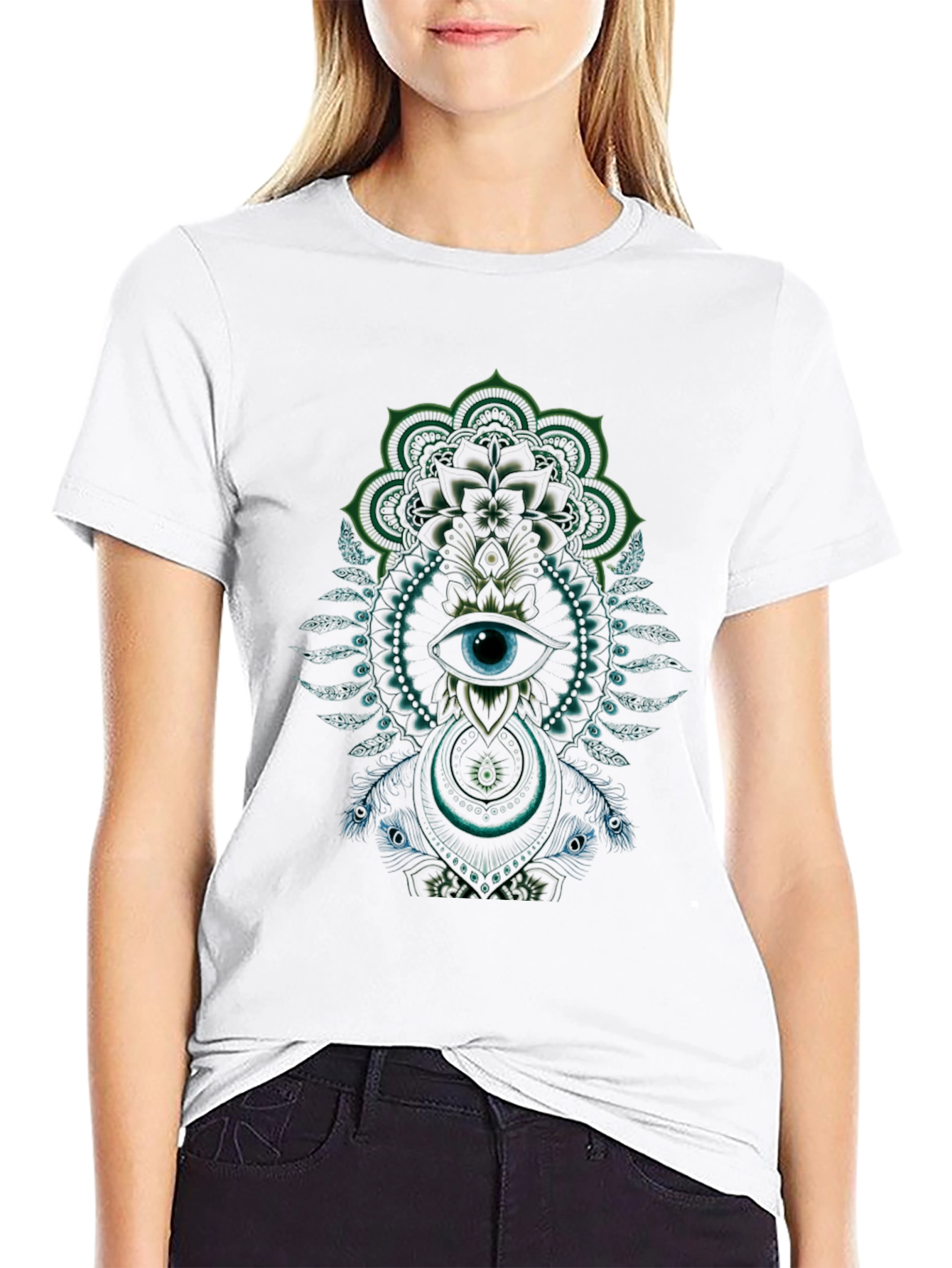 Mystic Eye Mandala Graphic Black T-Shirt