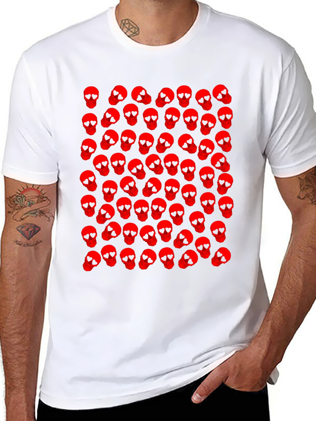 Skull Pattern Black T-Shirt