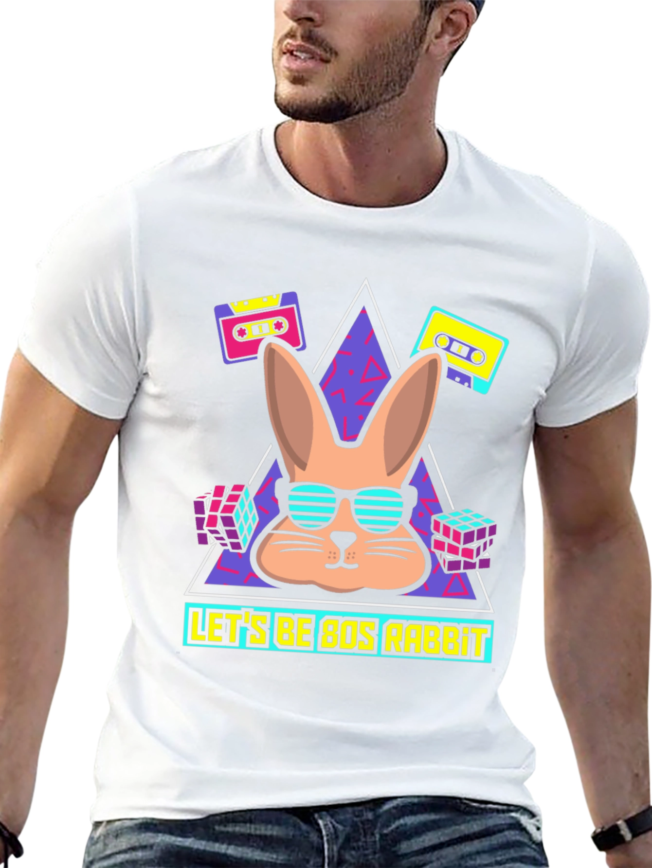 80s Rabbit T-Shirt - Retro Cool Design