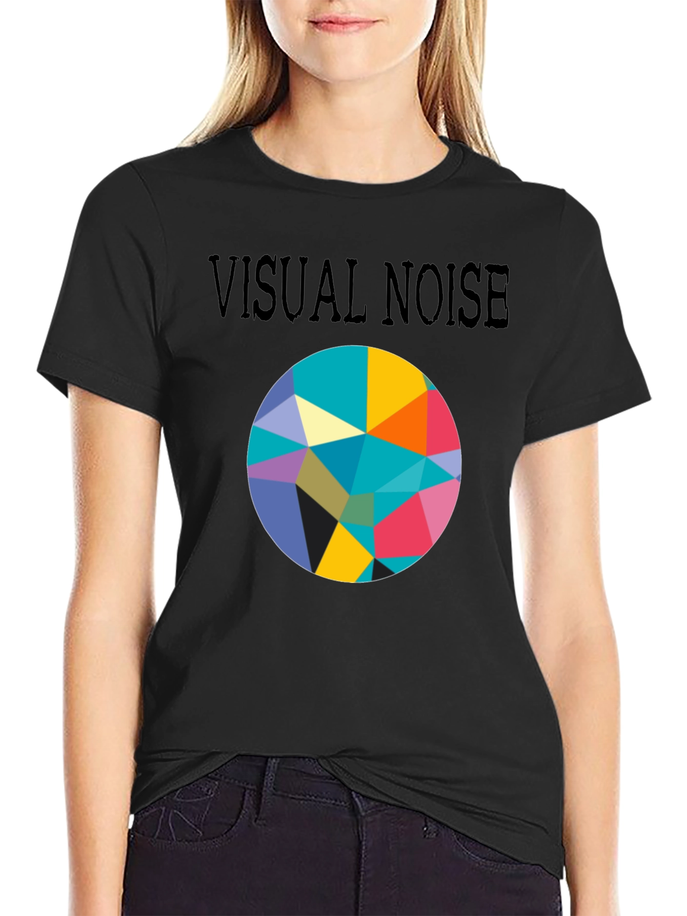 Visual Noise Graphic Print Crew Neck Tee