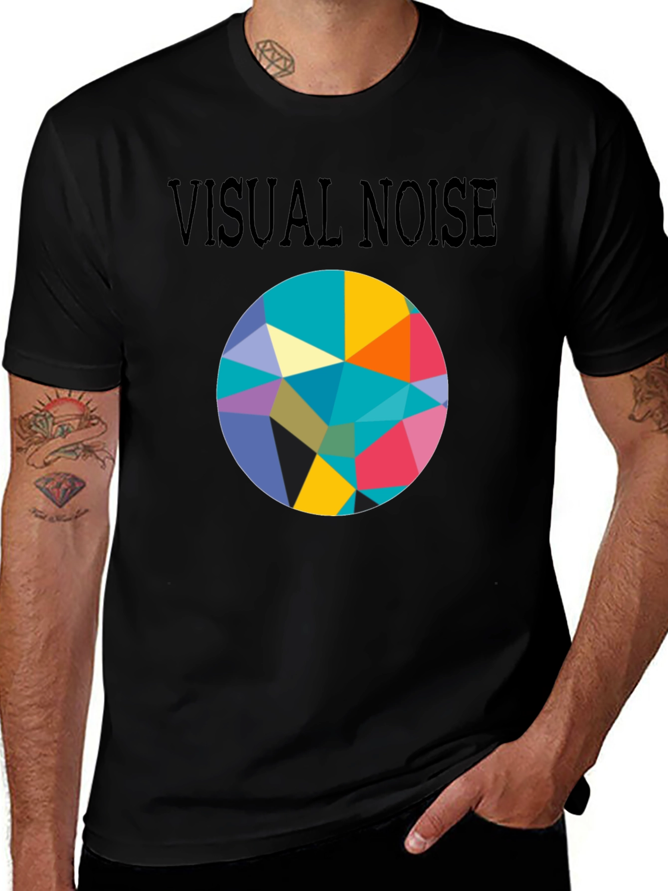 Visual Noise Graphic Print Crew Neck Tee
