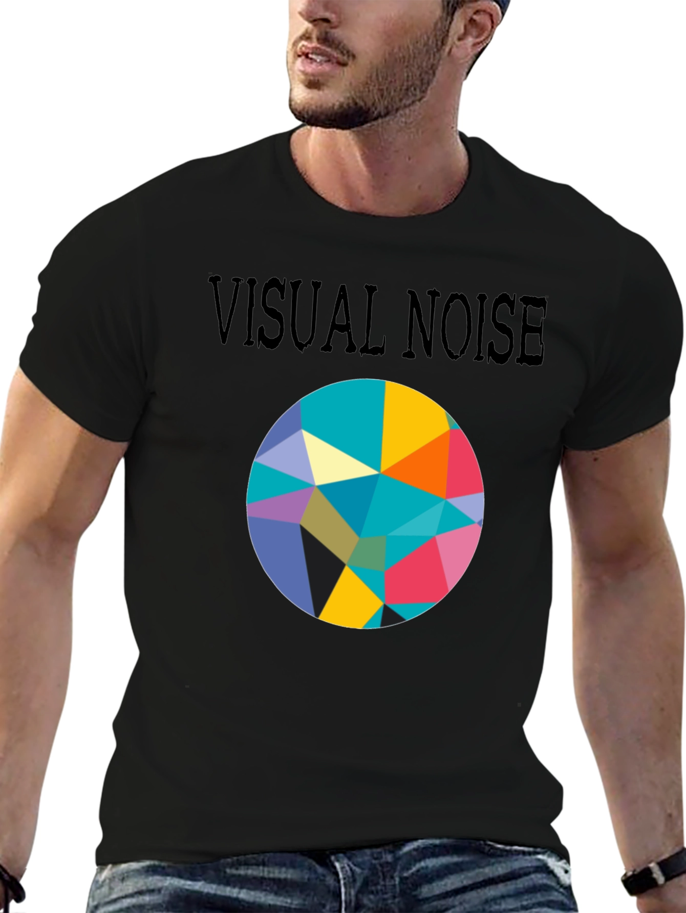 Visual Noise Graphic Print Crew Neck Tee