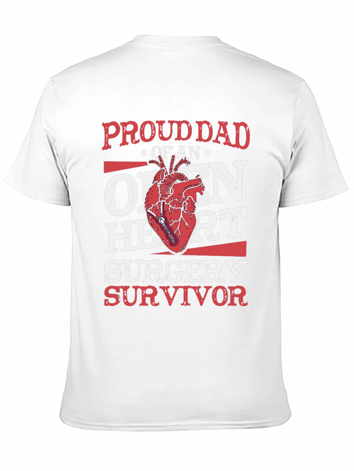 Proud Dad Open Heart Surgery Survivor Graphic T-Shirt