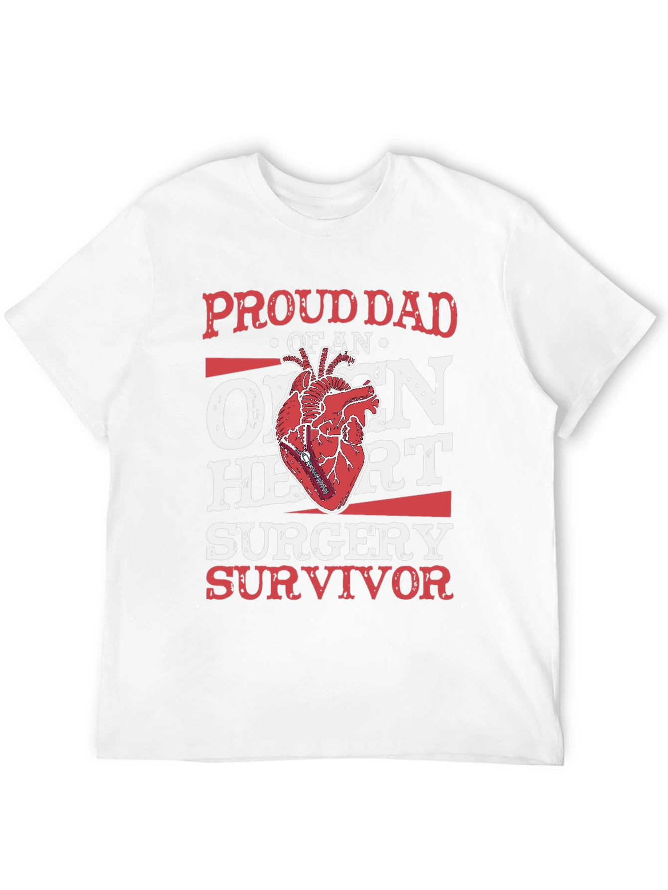 Proud Dad Open Heart Surgery Survivor Graphic T-Shirt