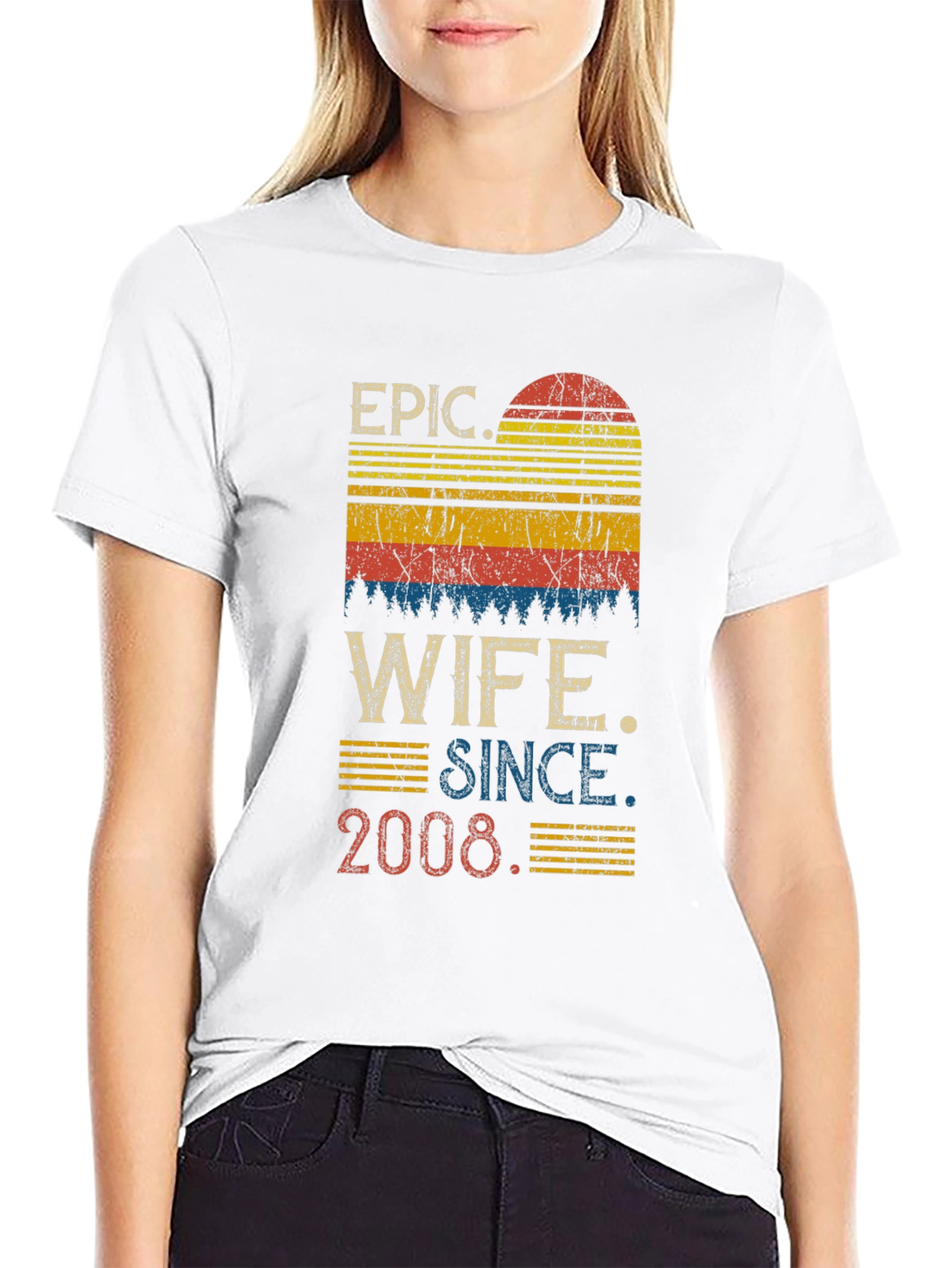Epic Wife Since 2008 Retro Graphic Tee