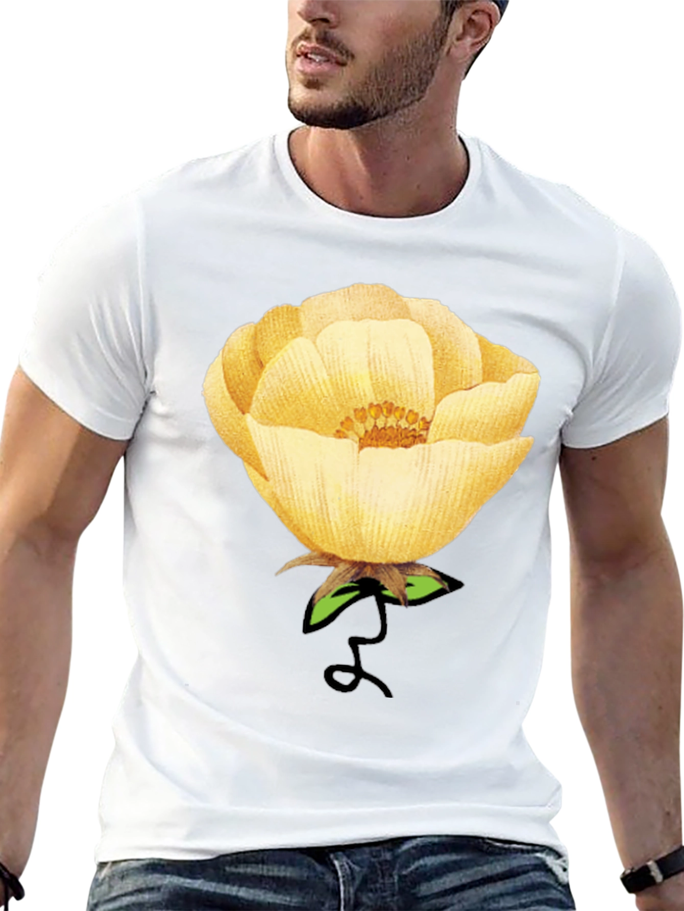 Floral Graphic Tee - Yellow Blossom Print