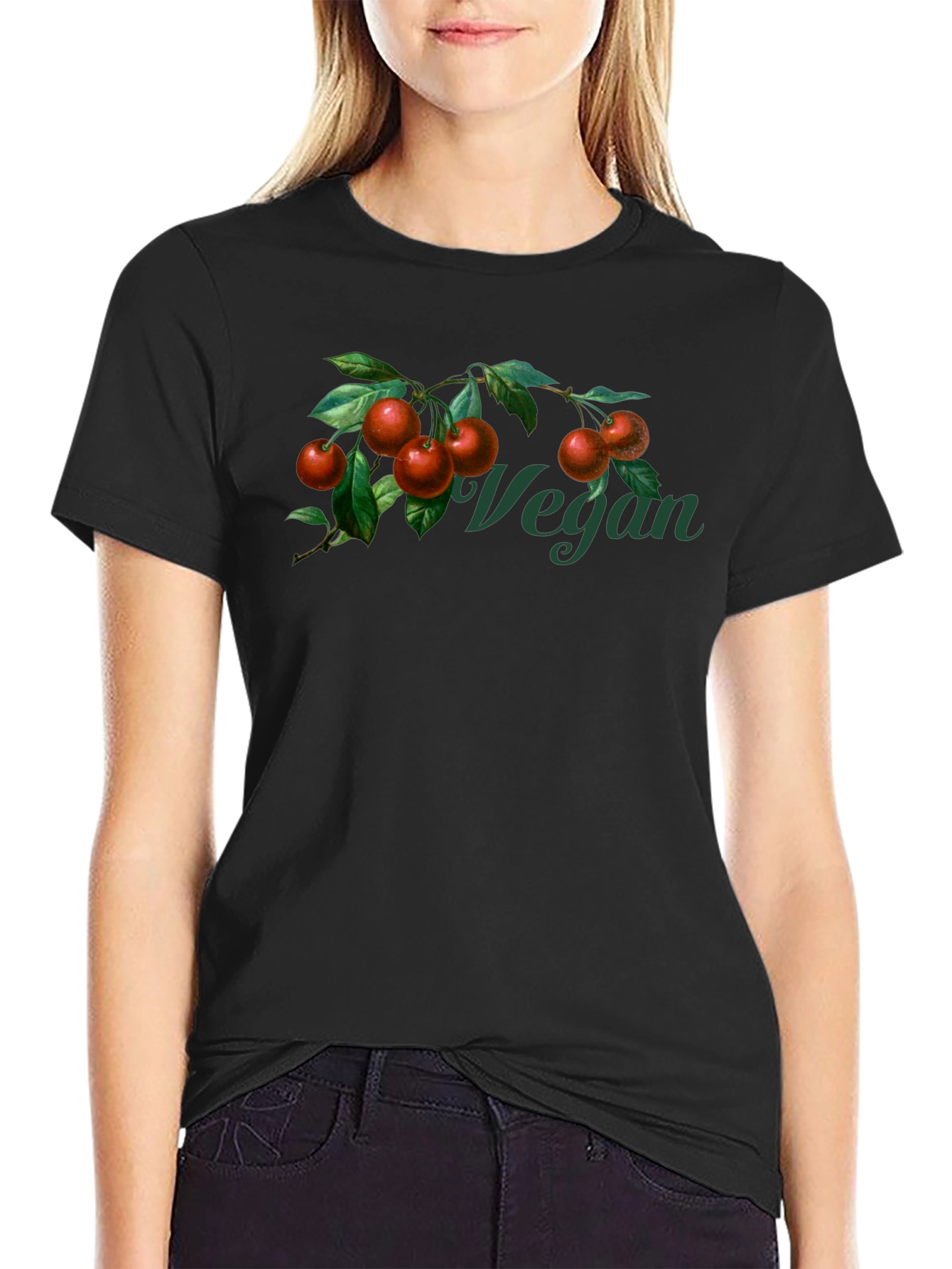 Vegan Cherry Branch Graphic T-Shirt - Unisex