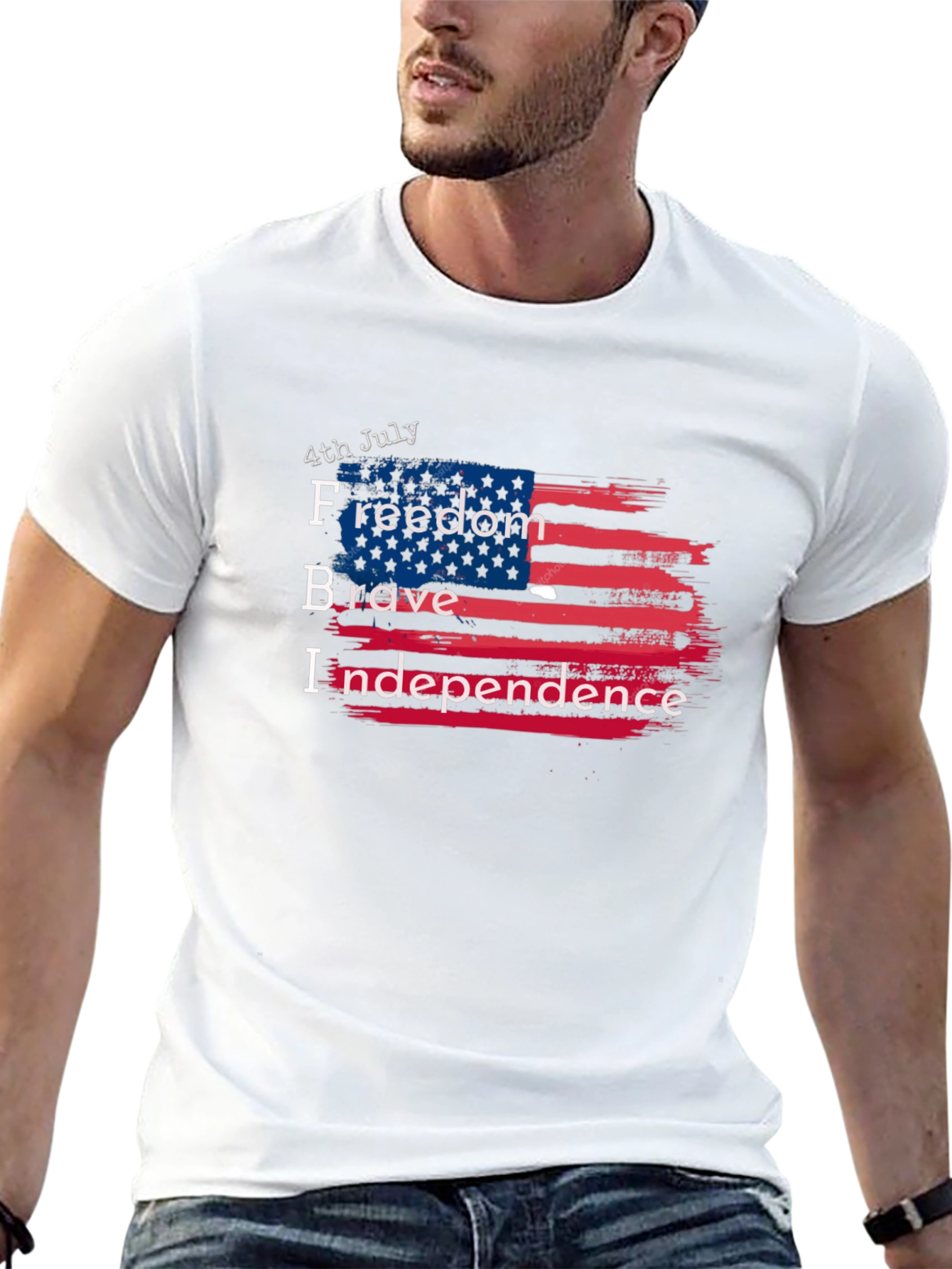 Patriotic 4th July T-Shirt: Freedom Brave Independence Design