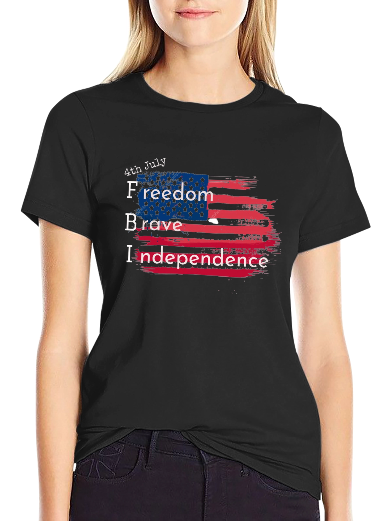 Patriotic 4th July T-Shirt: Freedom Brave Independence Design