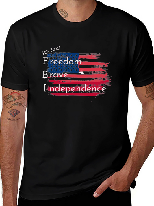 Patriotic 4th July T-Shirt: Freedom Brave Independence Design