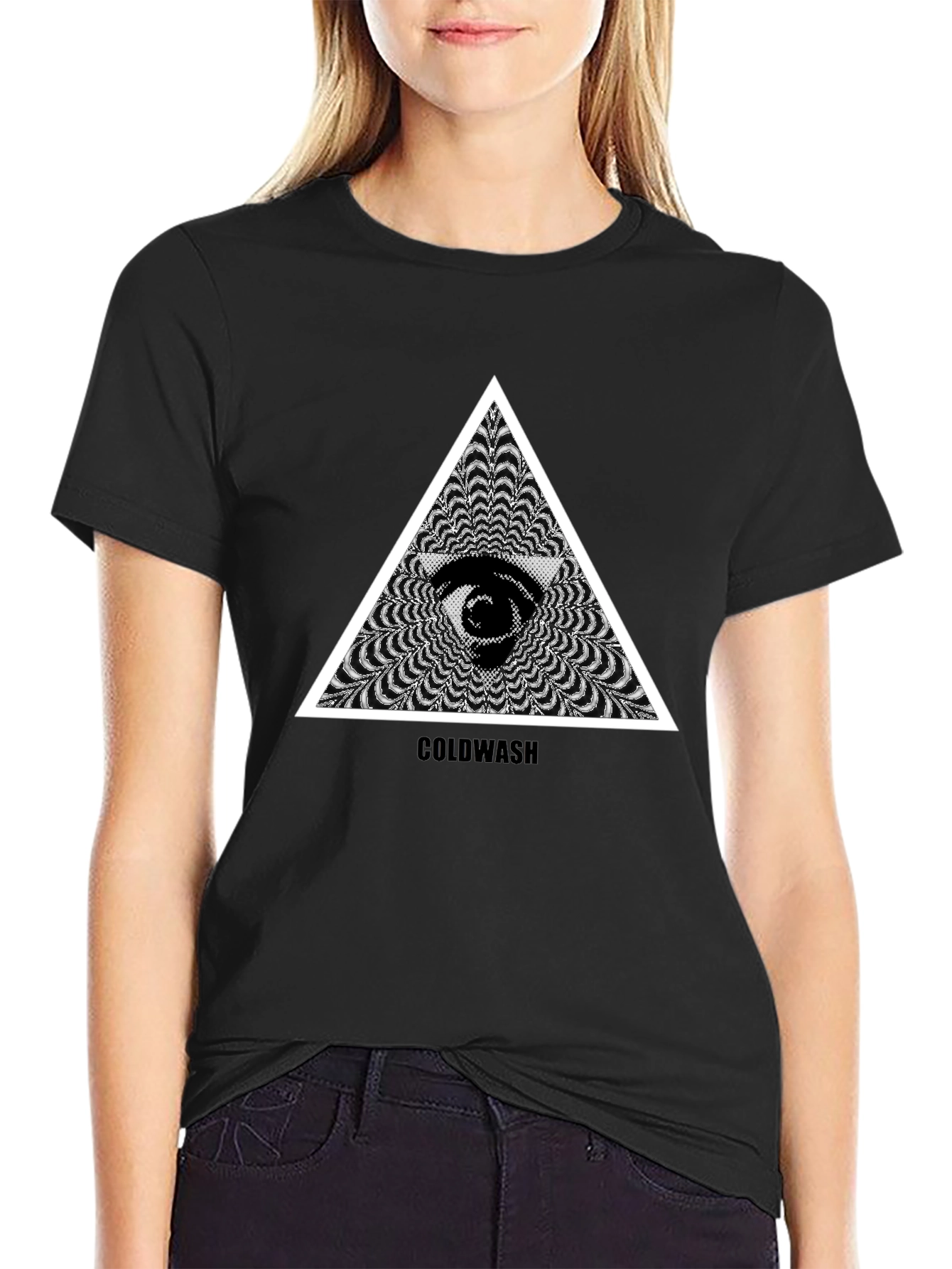 Mystic Eye Triangle Graphic Black T-Shirt