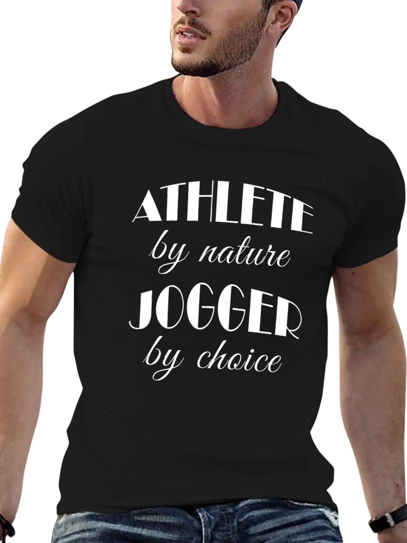 Athlete Jogger T-Shirt - Black Casual Tee