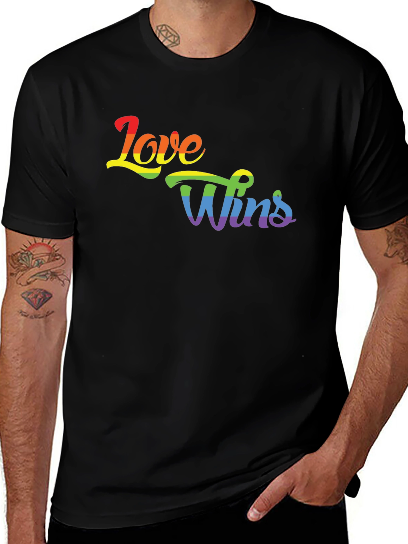 Love Wins Rainbow Graphic Tee - Pride Shirt