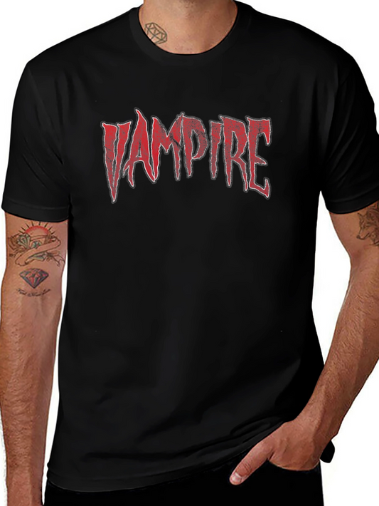 Vampire Graphic T-Shirt - Edgy Red Design on Black