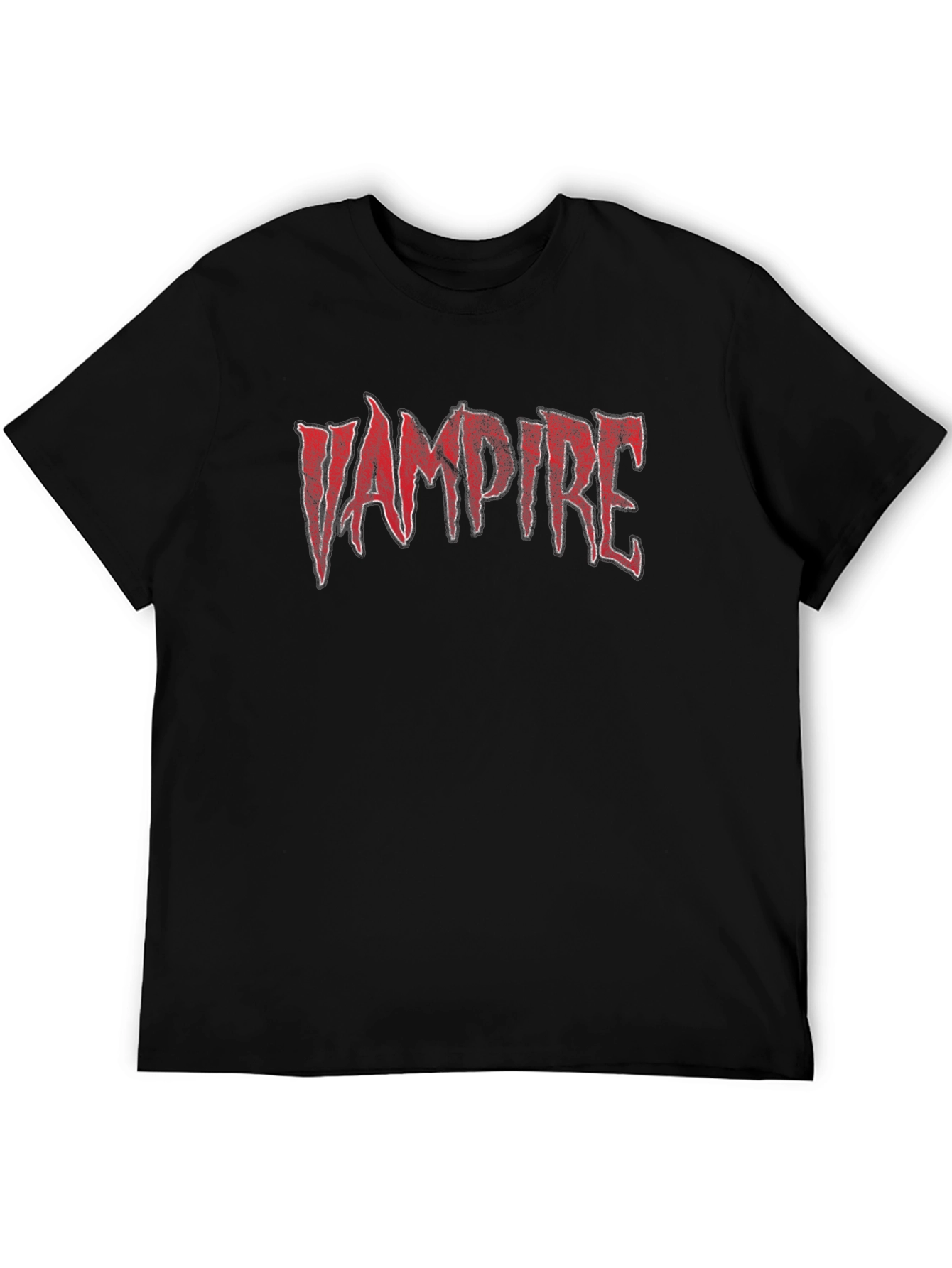 Vampire Graphic T-Shirt - Edgy Red Design on Black