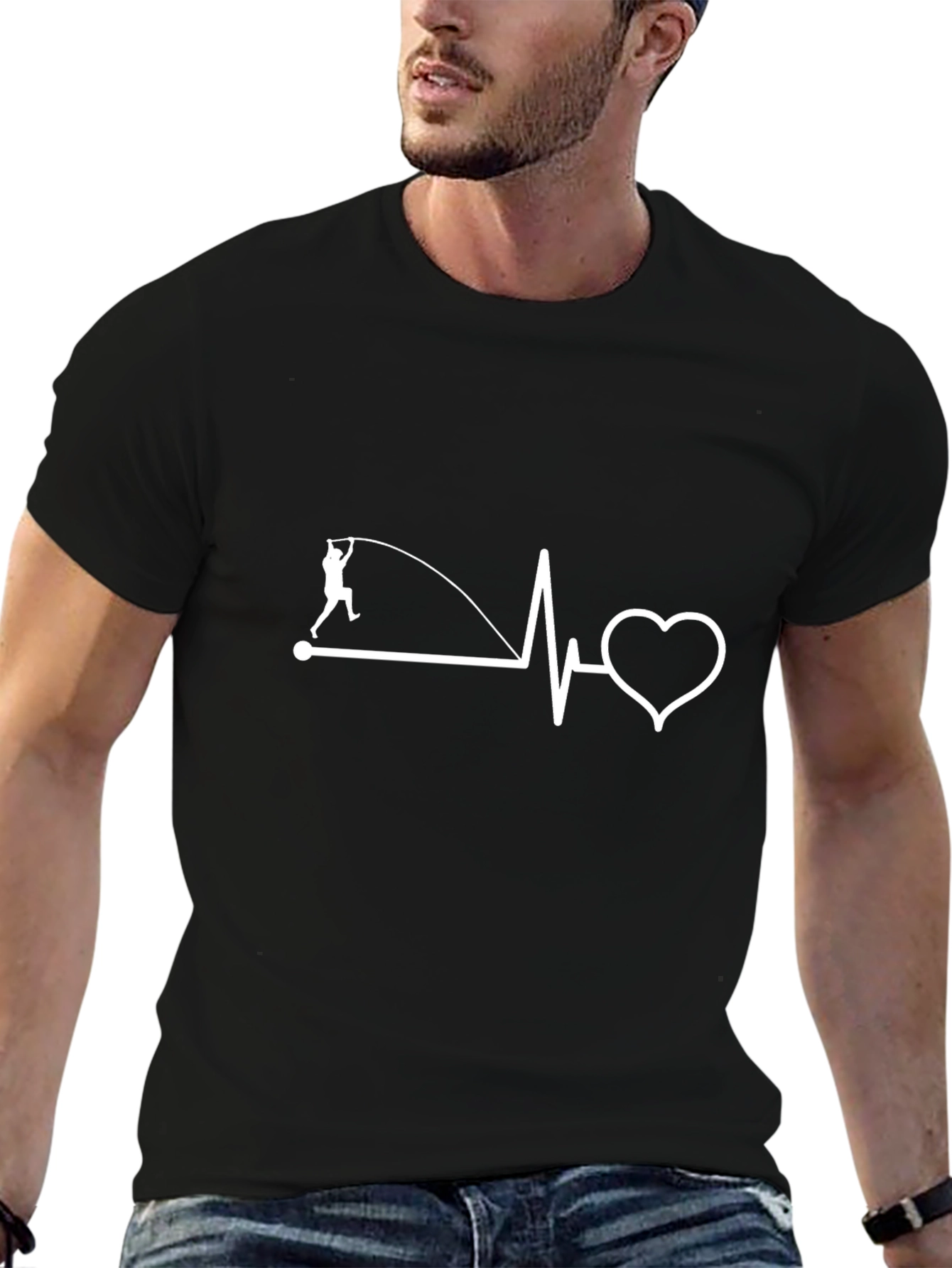 Pole Vault Heartbeat T-Shirt - Athlete Lover