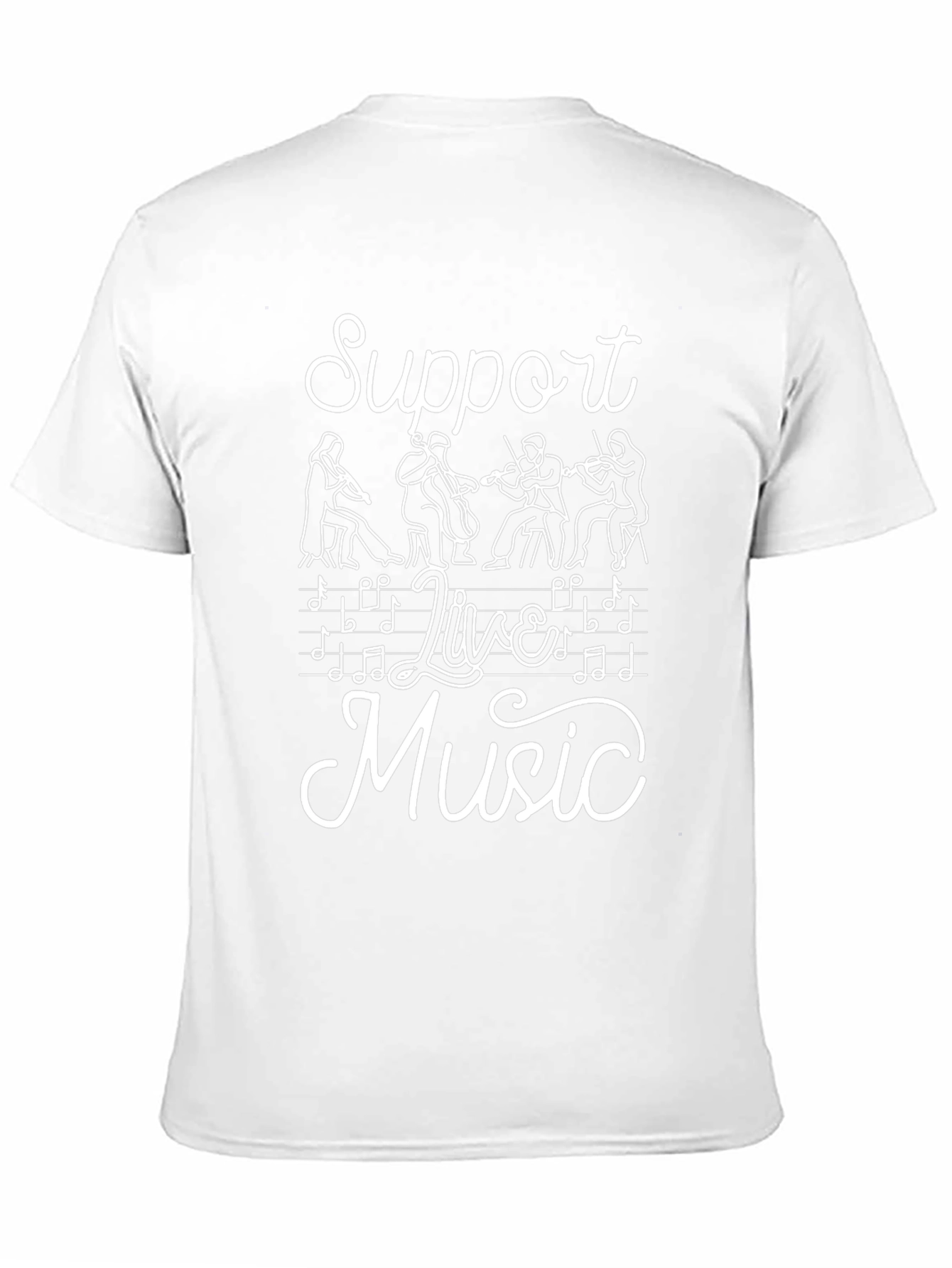 Support Live Music Black Graphic Tee
