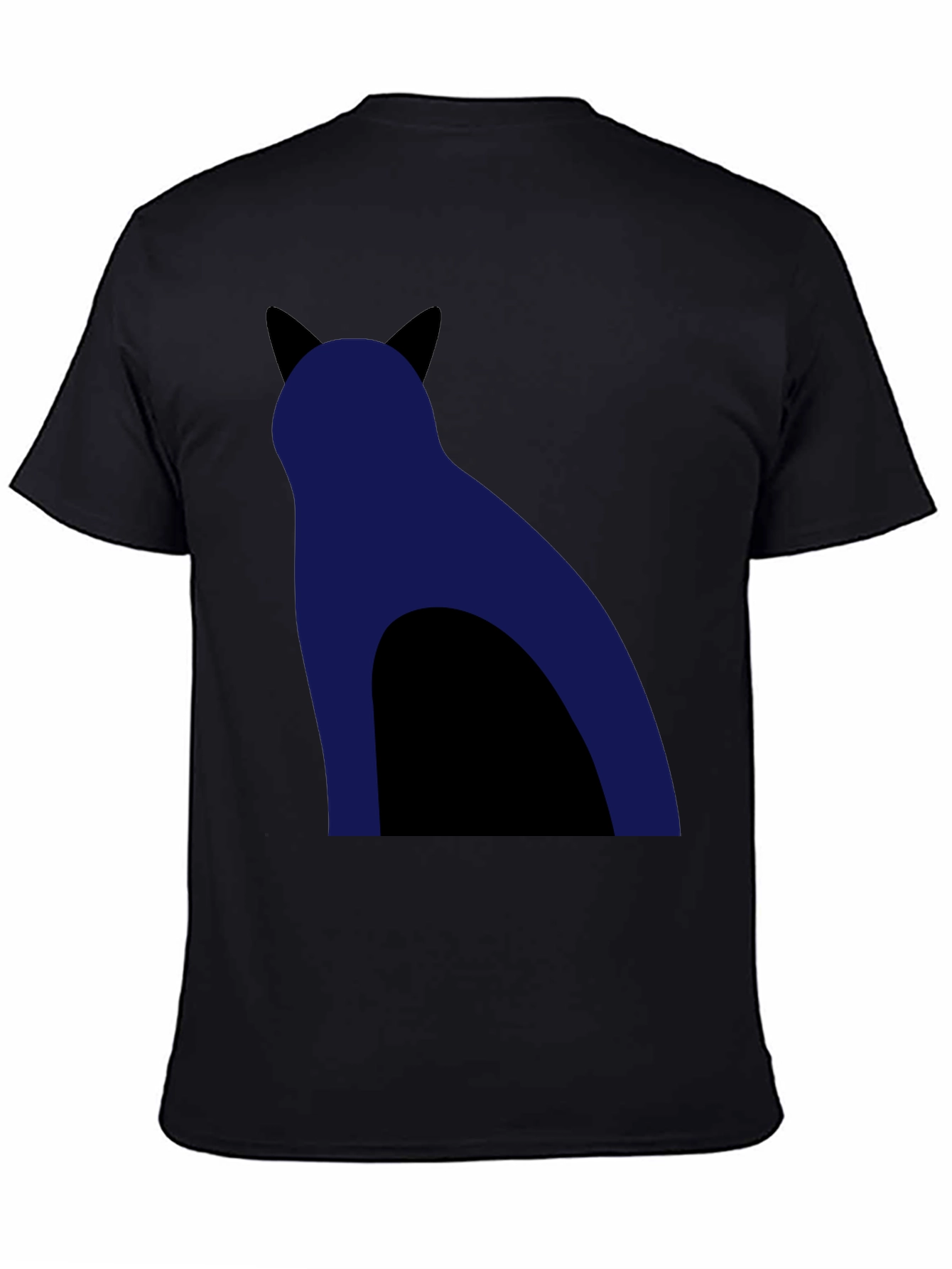 Cool Cat Silhouette Graphic Tee - Black