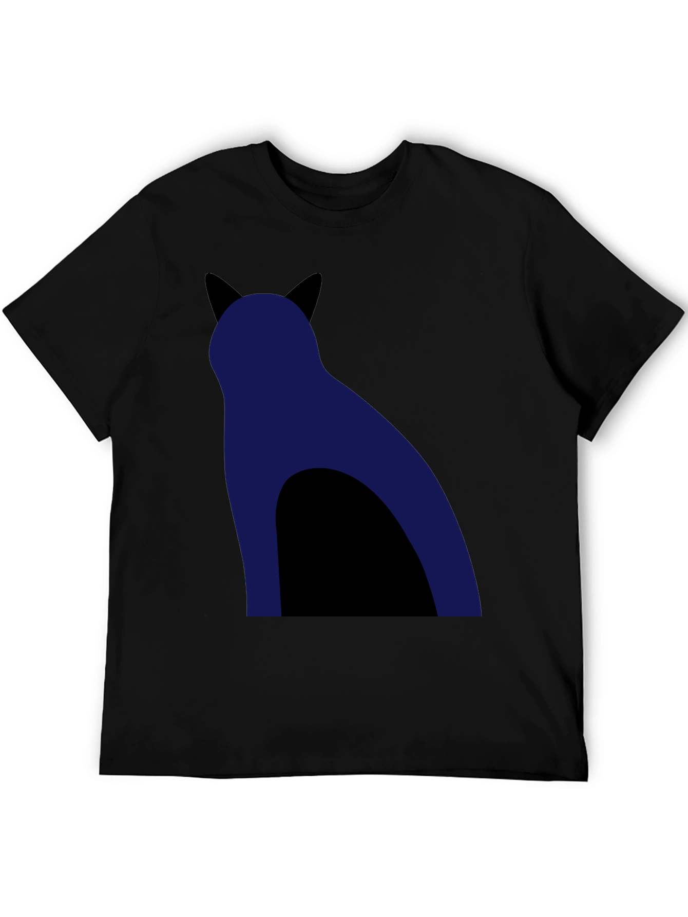 Cool Cat Silhouette Graphic Tee - Black