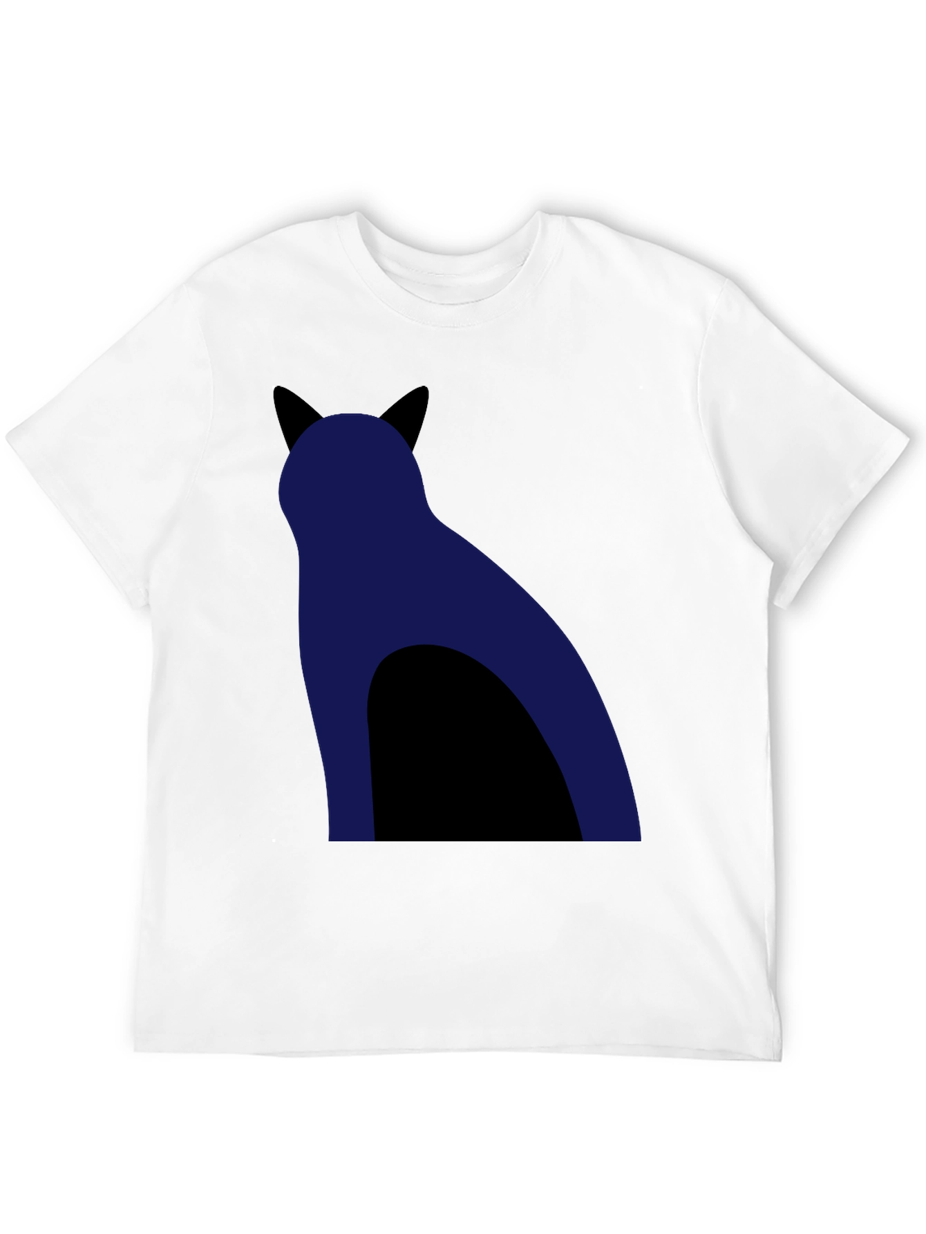 Cool Cat Silhouette Graphic Tee - Black