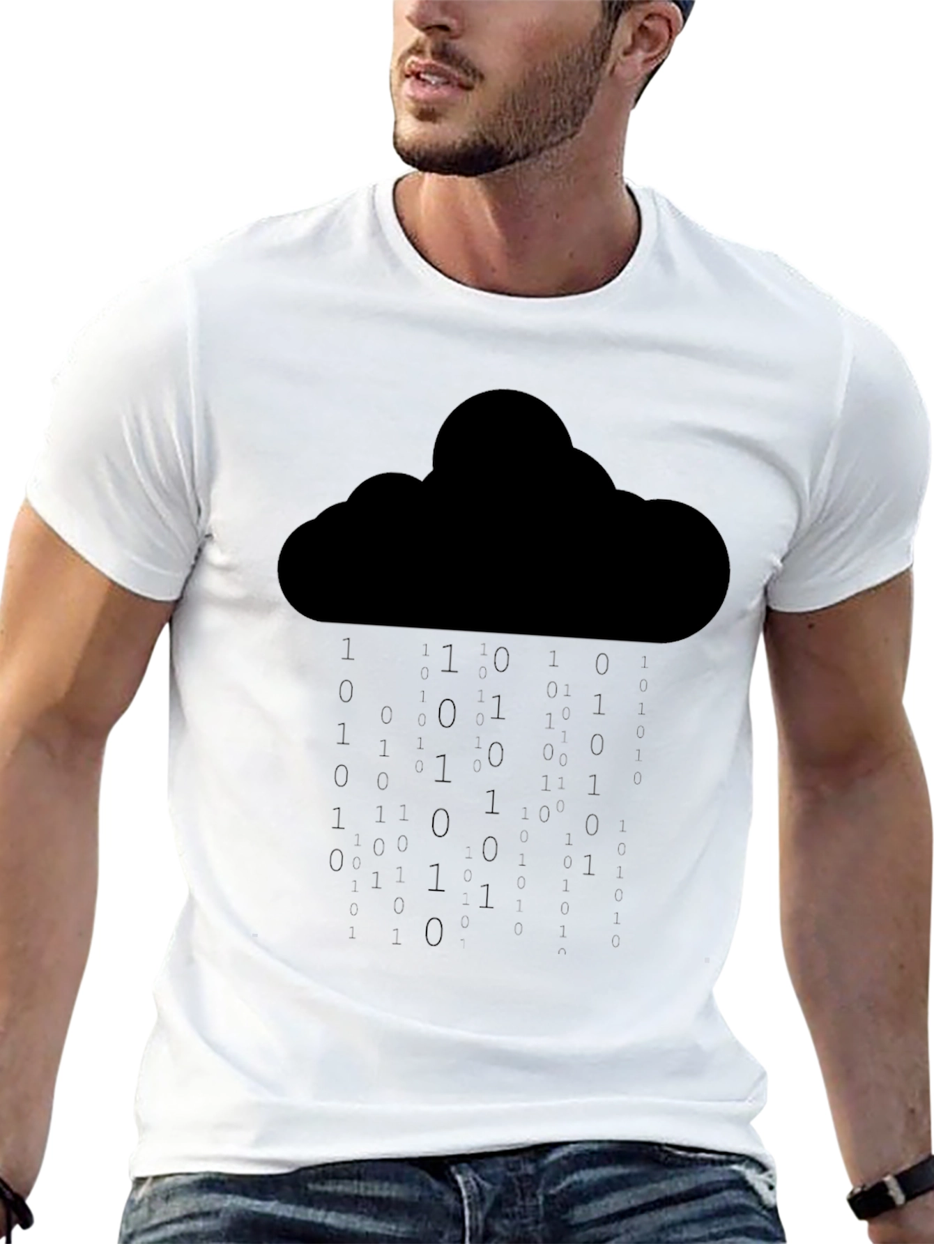Cloud Binary Rain T-Shirt