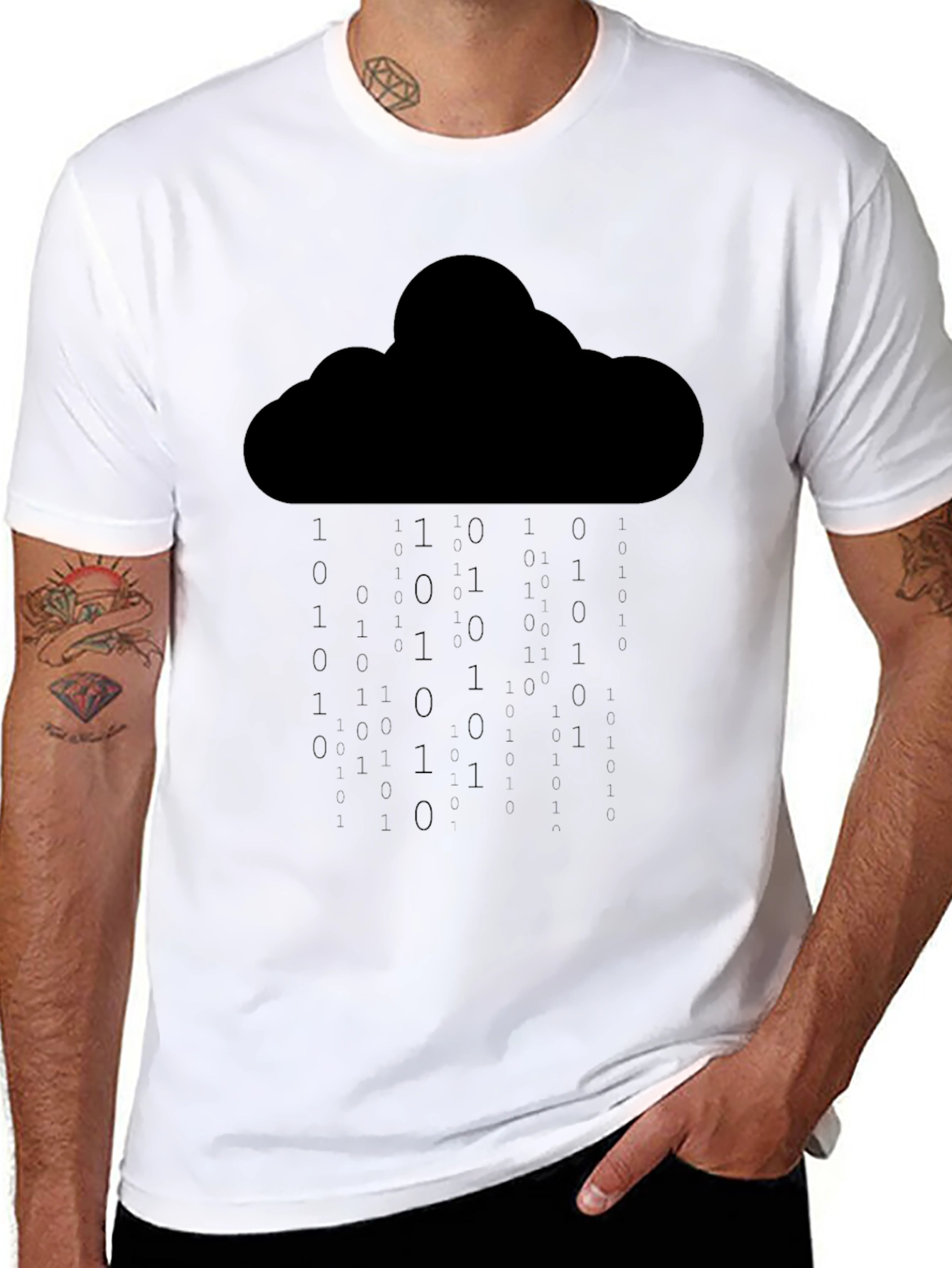 Cloud Binary Rain T-Shirt