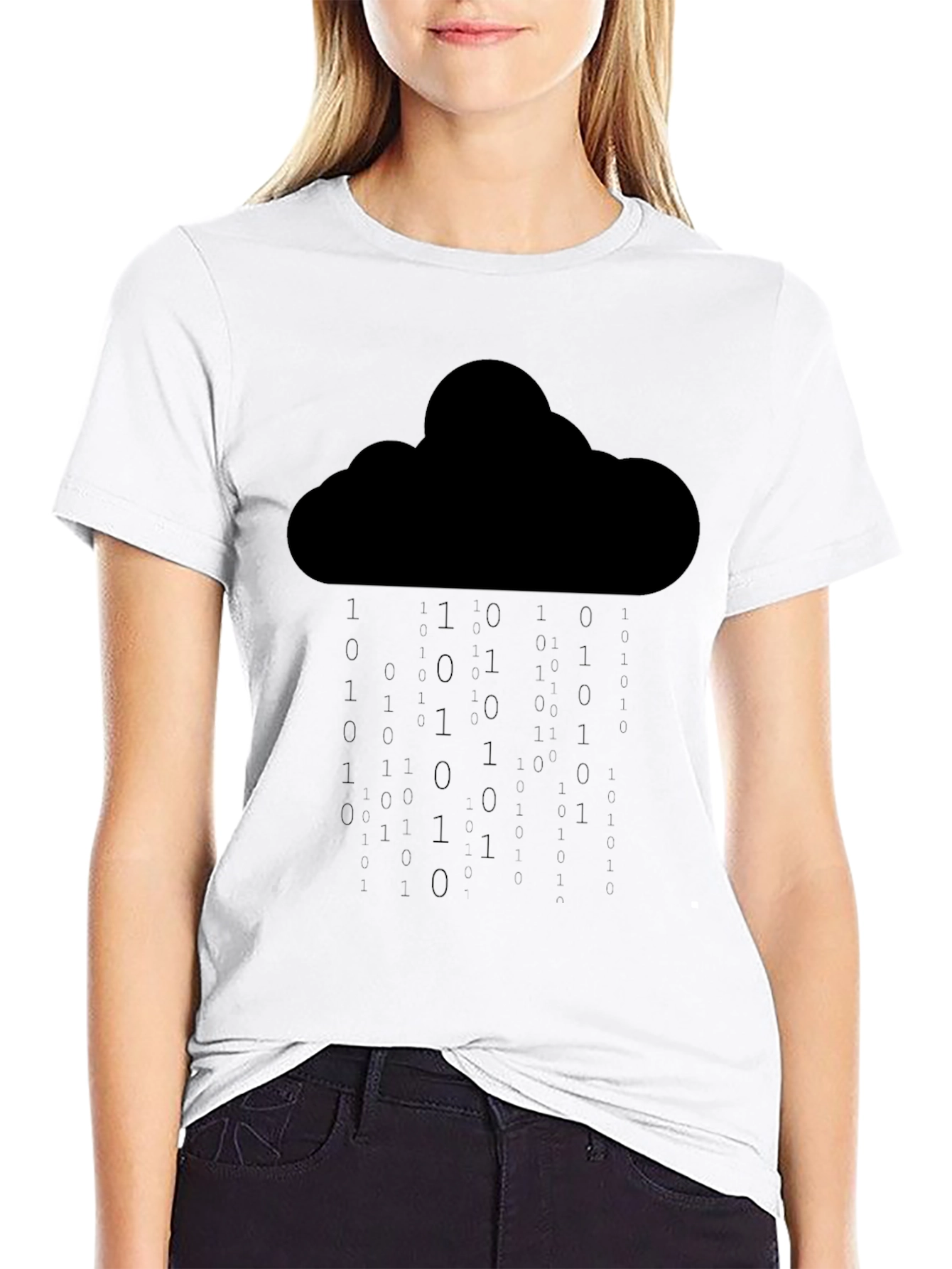 Cloud Binary Rain T-Shirt