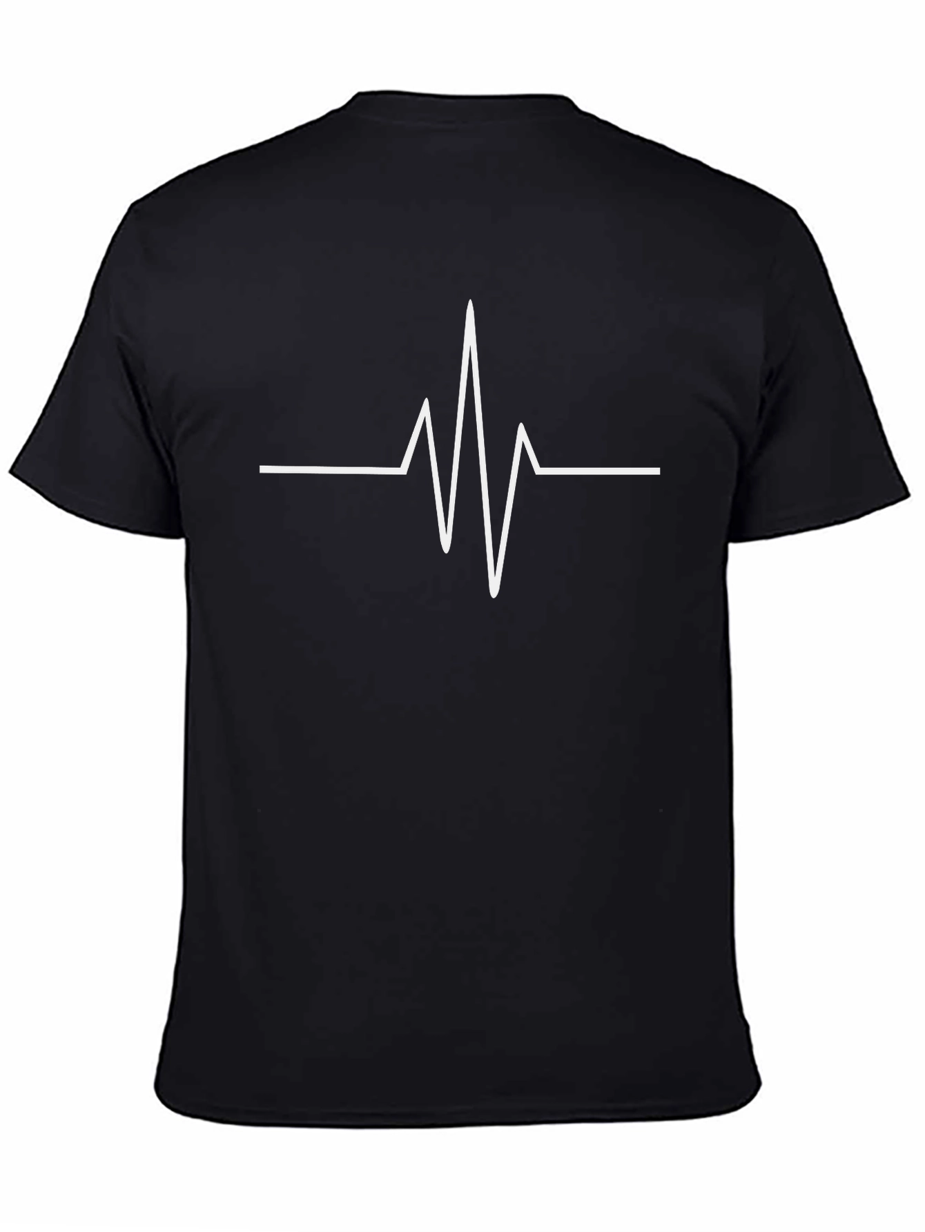 Heartbeat Graphic Tee - Black Cotton T-Shirt