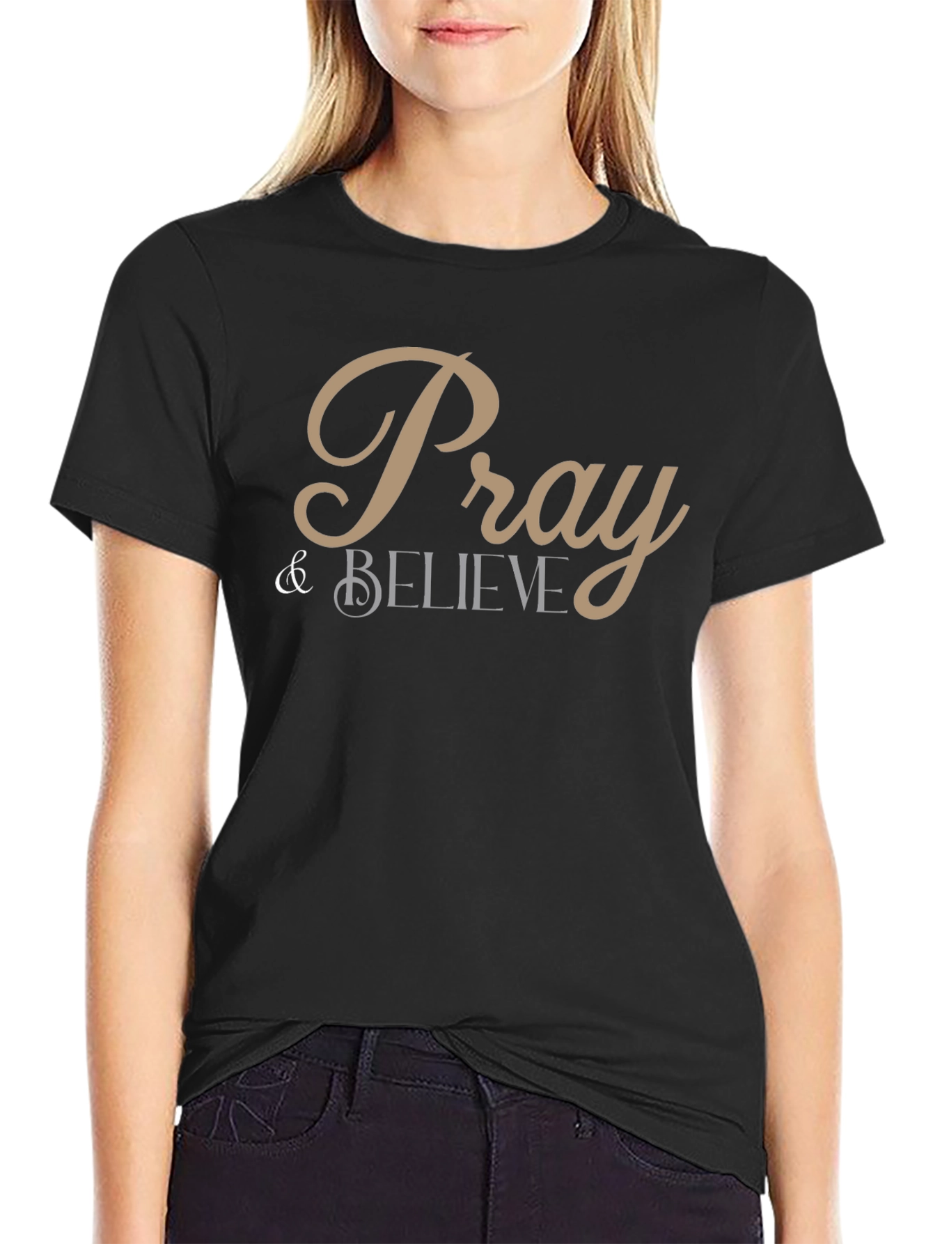 Pray & Believe Black Graphic Tee