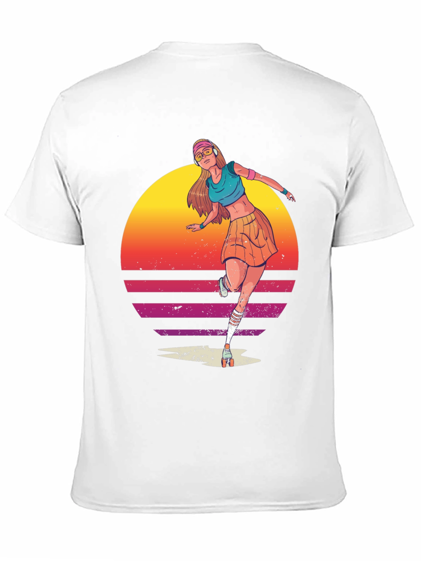 Retro Roller Skate Girl Graphic T-Shirt