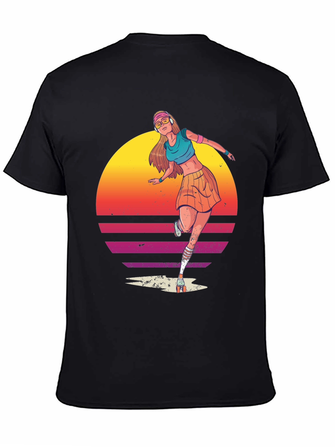 Retro Roller Skate Girl Graphic T-Shirt
