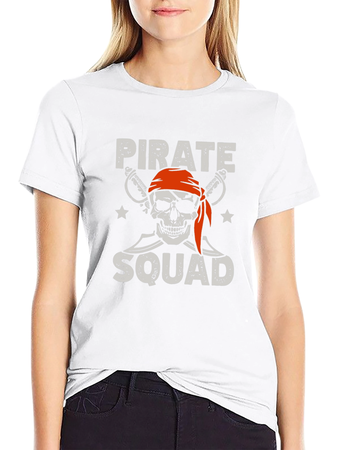 Pirate Squad Graphic T-Shirt - Black Crew Neck Tee
